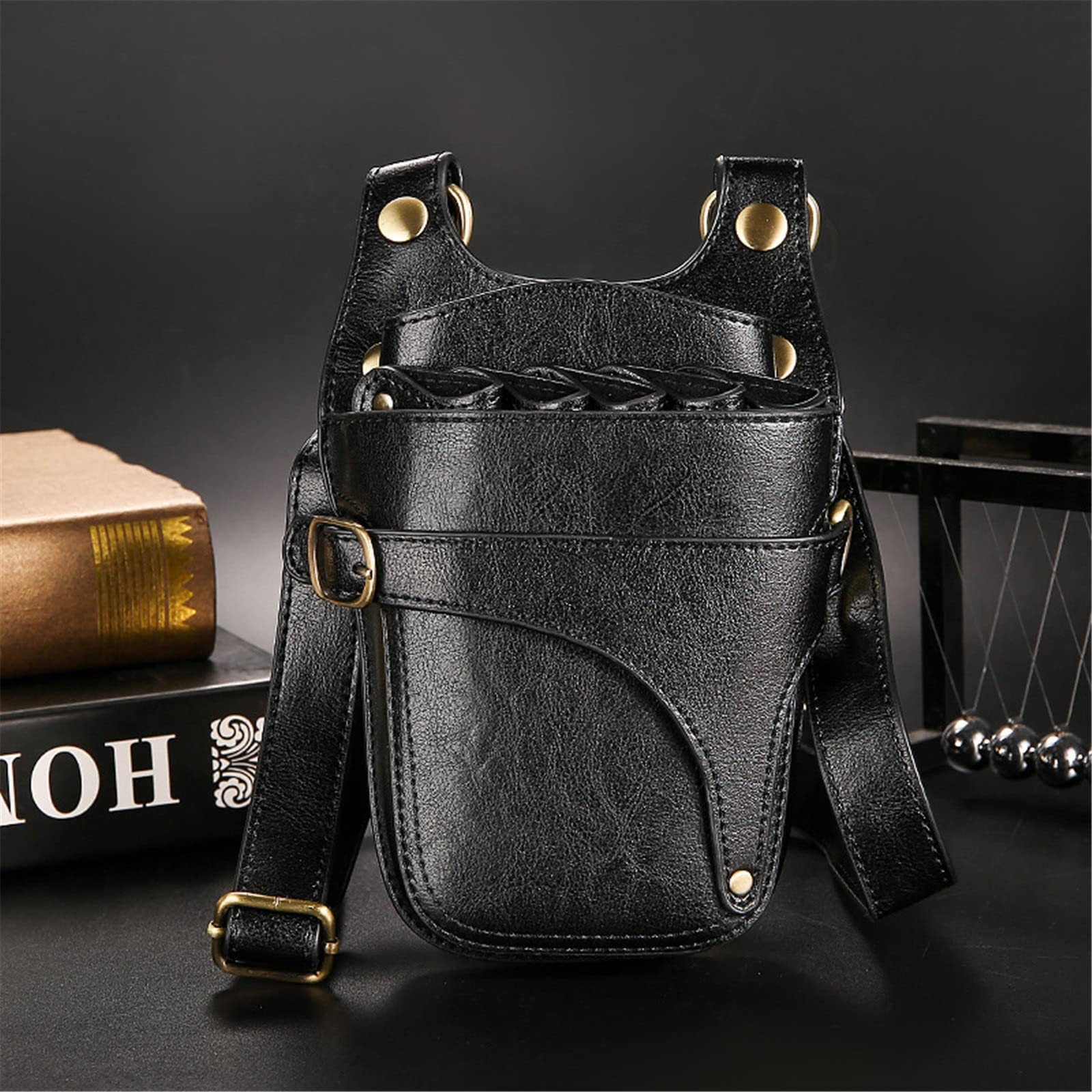 Borsa da Cintura per Strumenti da Parrucchiere, Borsa da Cintura for Forbici Parrucchiere, Porta for Parrucchieri, Strumenti for Capelli(Noir)