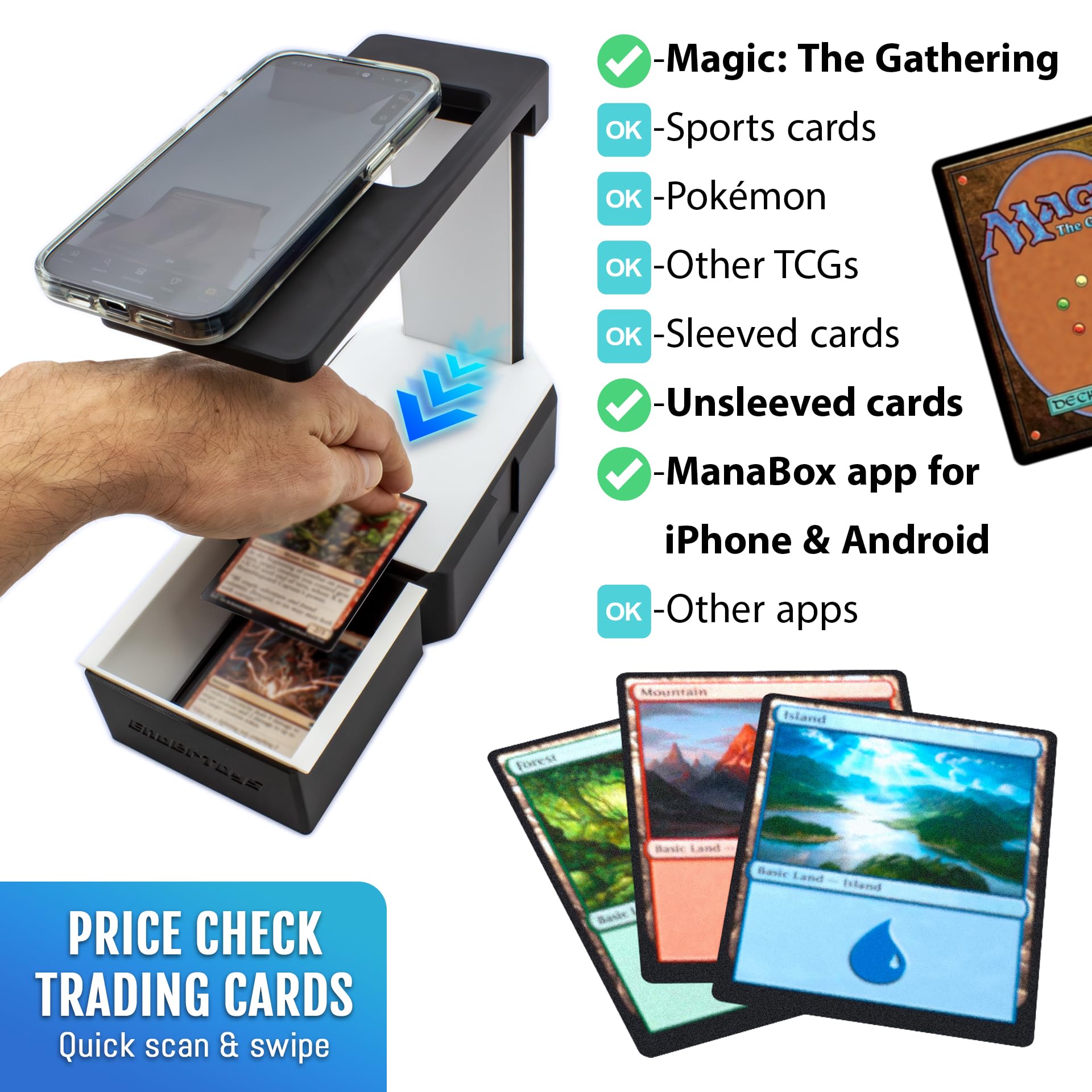 best app to scan mtg cards Station Starter Set - Card Scanner TCG Stand for Sleeved and Unsleeved Trading - Catalog, Sort and Organize Your Bulk by Price or Rarity Freeze #63 Prices | Style:Draft Printing_Non-Foil