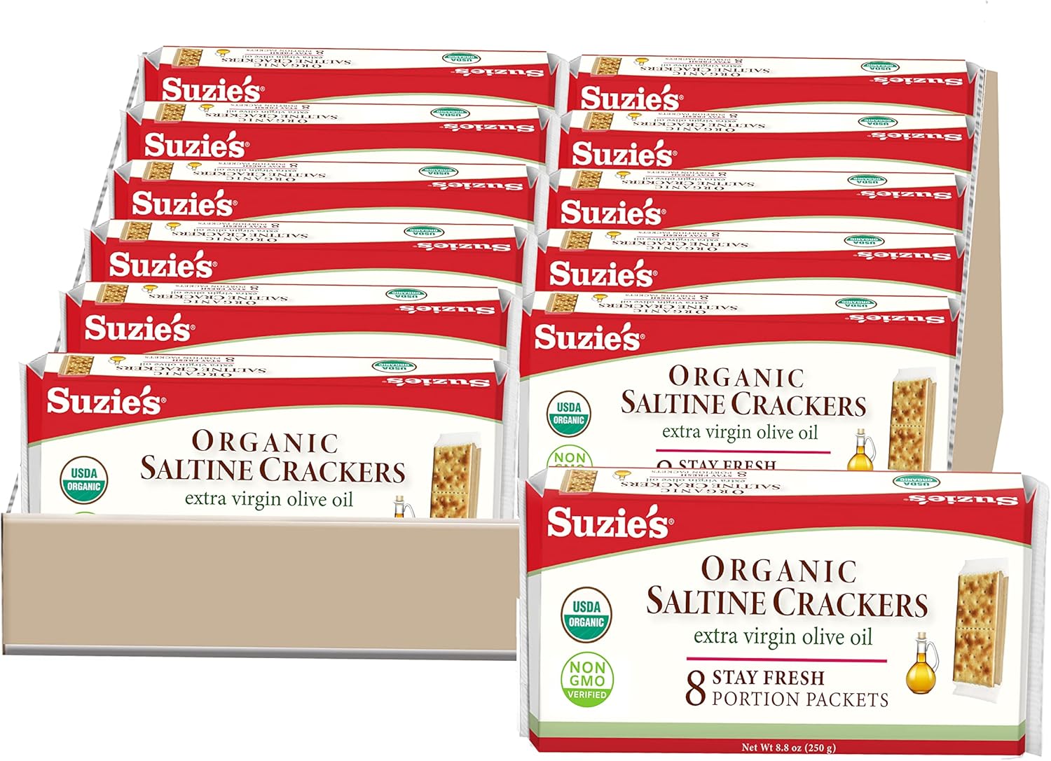 Suzie's Organic Salted Crackers 250 gm(Pack of 12) Amazon.ca Grocery