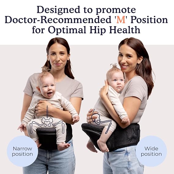 Beco Foldable Hip Seat Baby Carrier, Newborn to Toddler, 4-in-1, Black