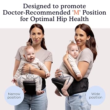 Beco Foldable Hip Seat Baby Carrier, Newborn to Toddler, 4-in-1, Black