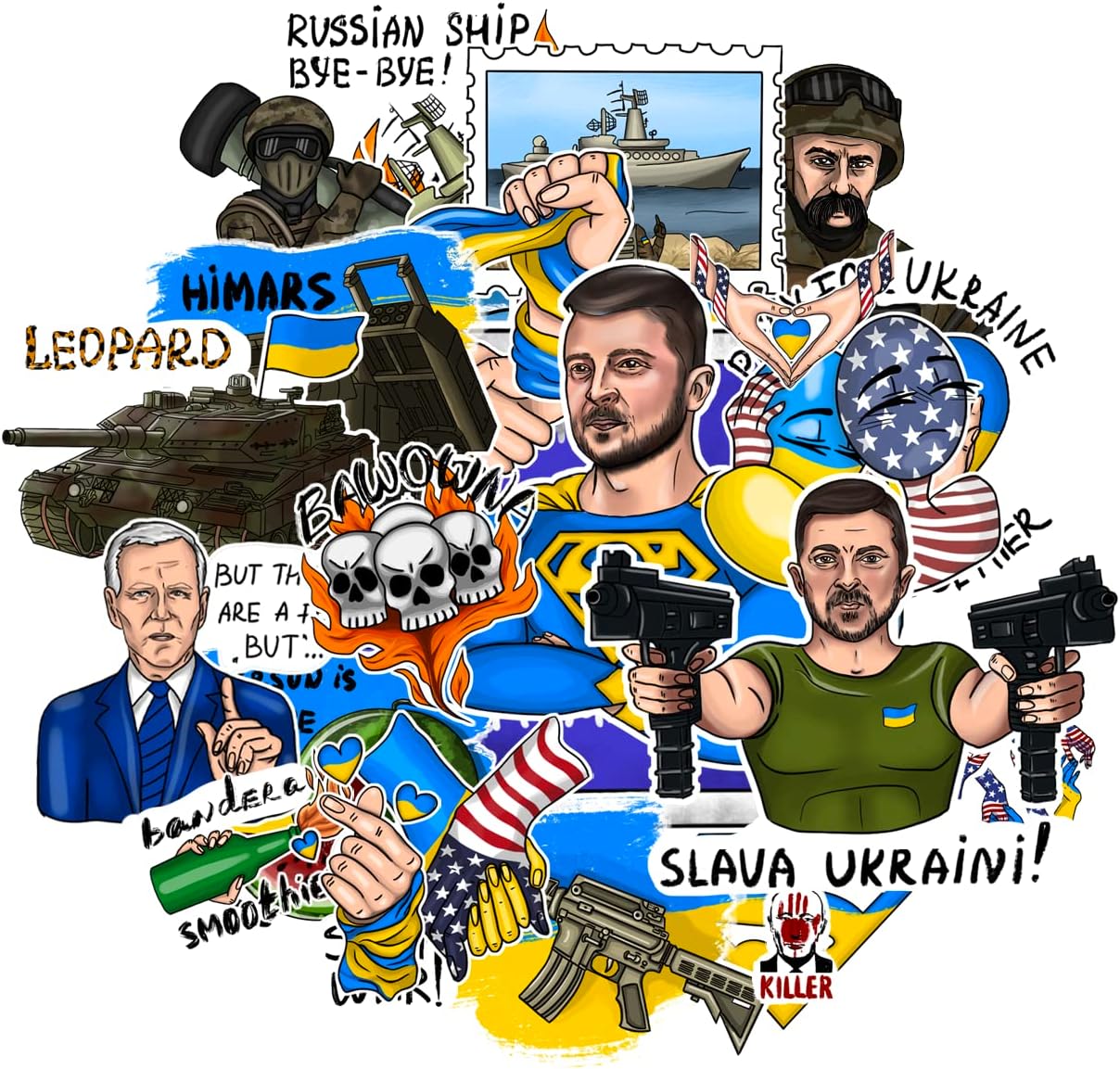 Glory to Ukraine Stickers [30pcs] Waterproof Stickers for