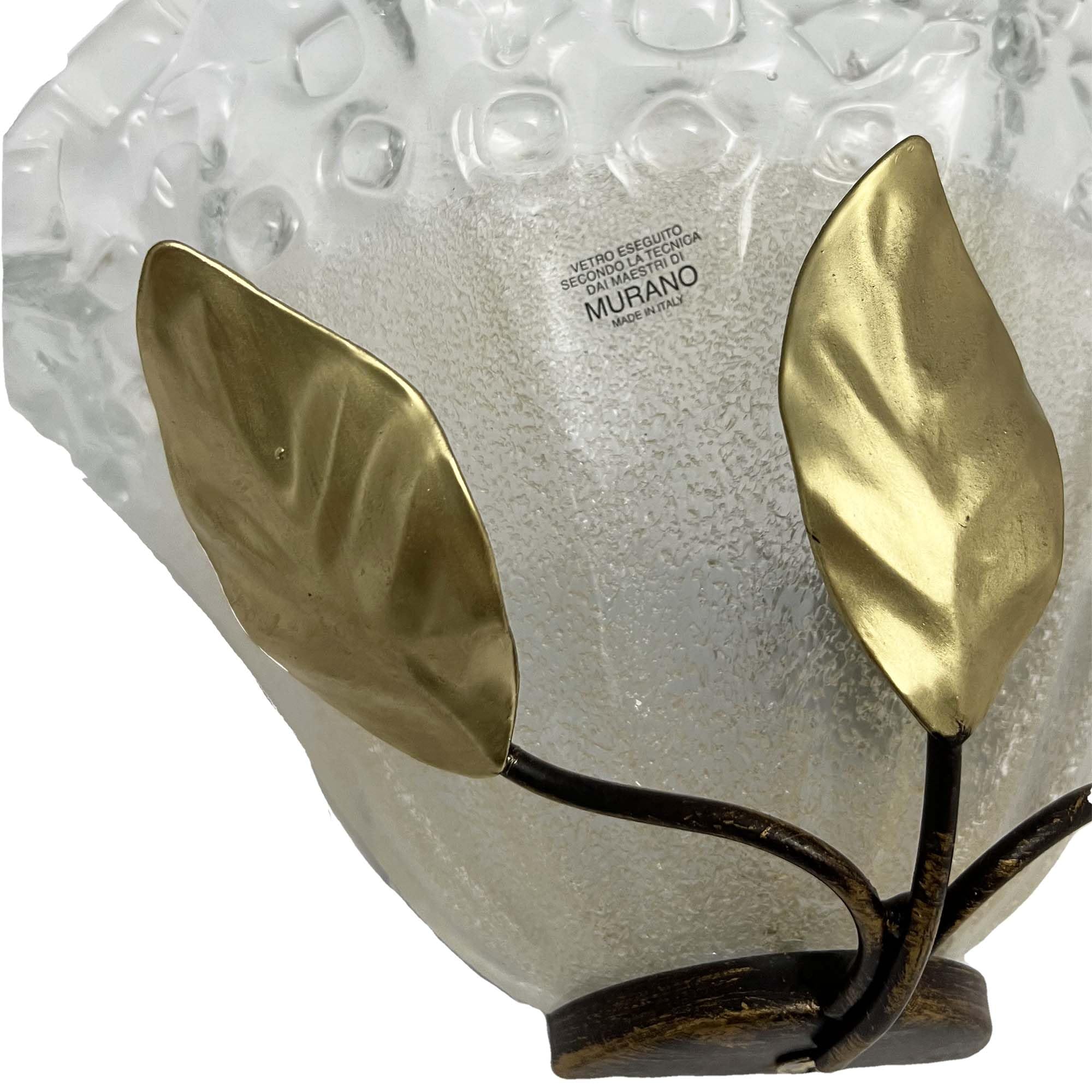 Applique da parete interno in ferro battuto marrone e oro con vetro di murano ambra 1 luce, applique classico, applique in vetro per camera da letto, soggiorno, corridoio, bagno, sala pranzo bon-100
