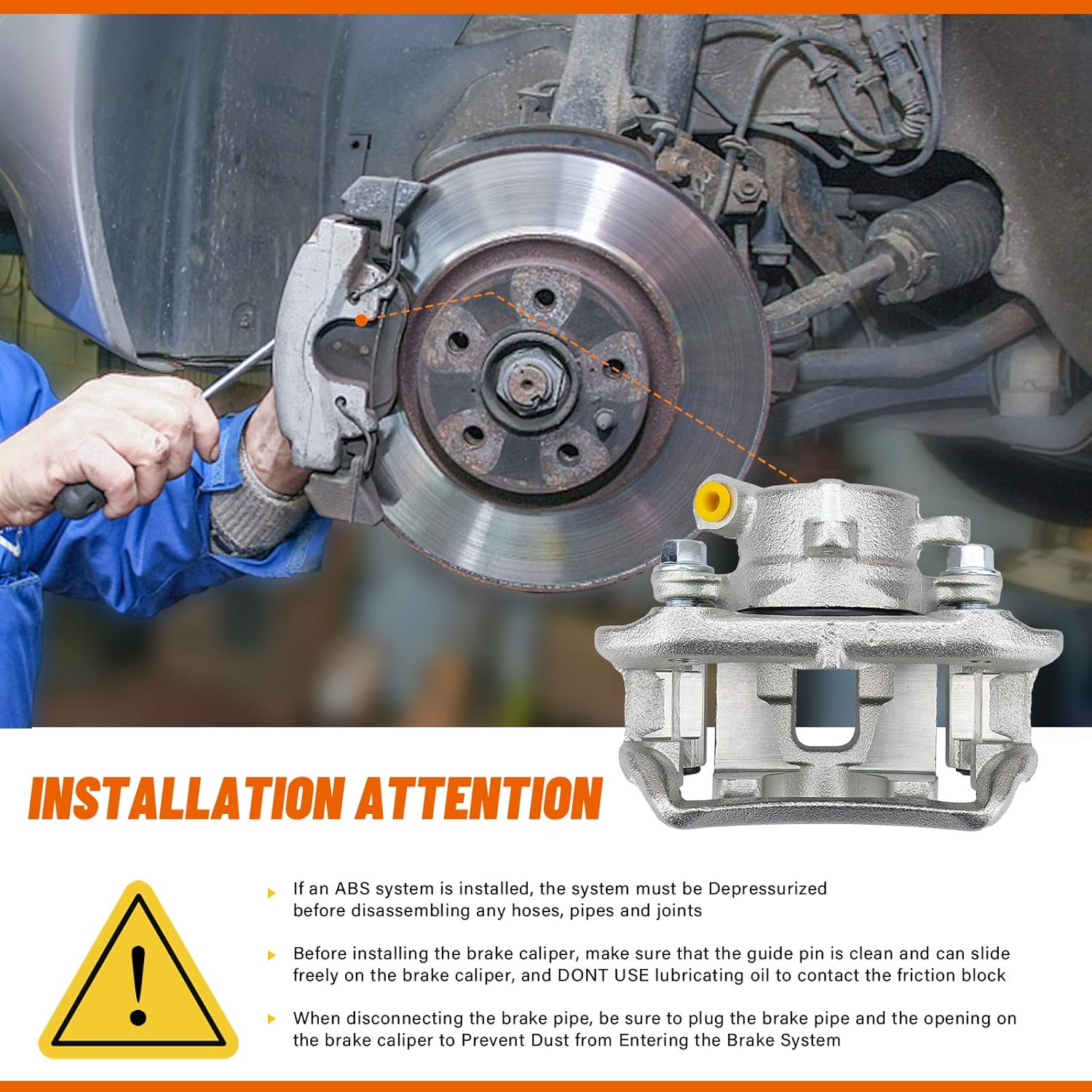 DRIVESTAR 19B819 Left Front Brake Caliper for 1984-1995 for Toyota Pickup RWD, Disc Brake Caliper