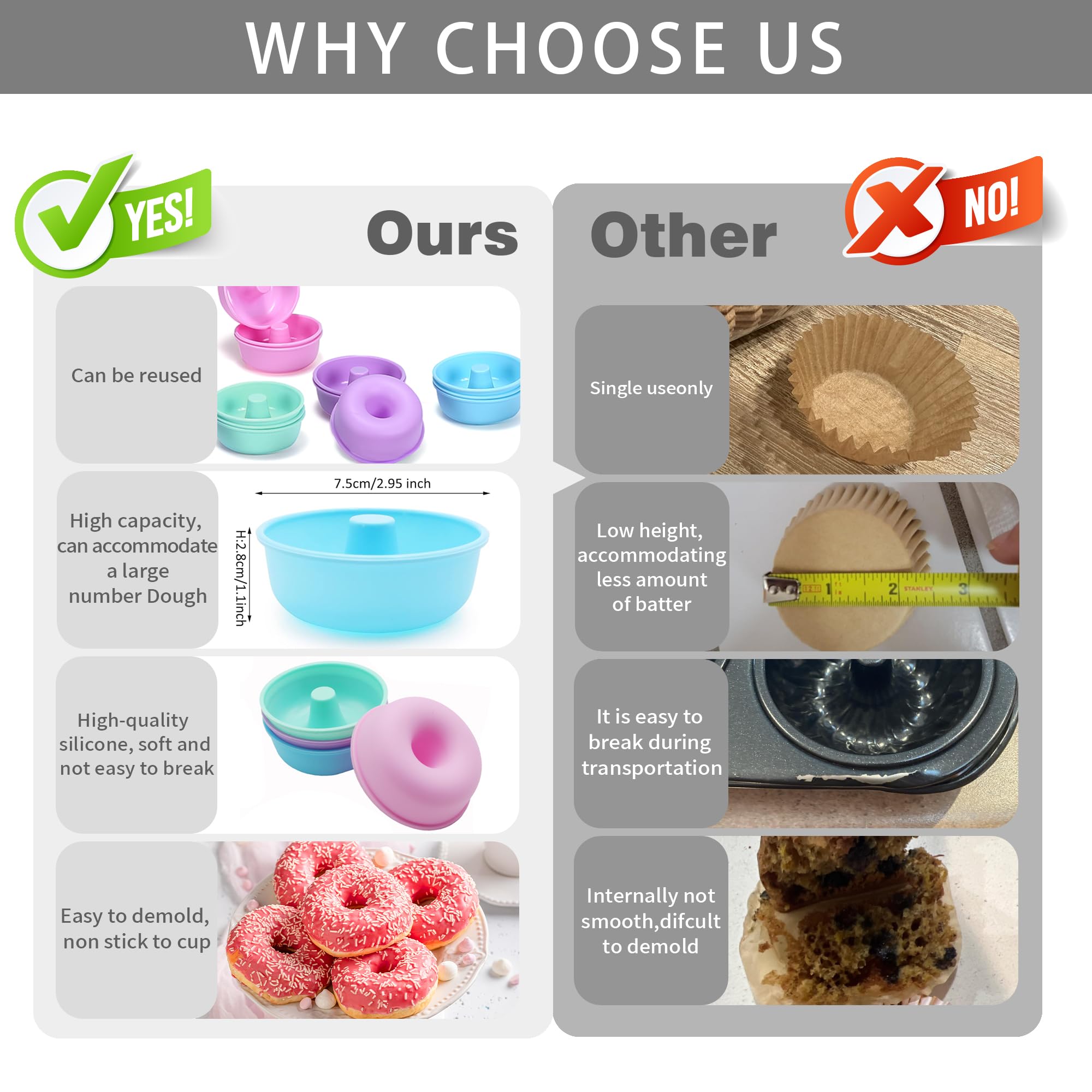 Amazon | To encounter シリコン型 24個パック ノンスティック 3