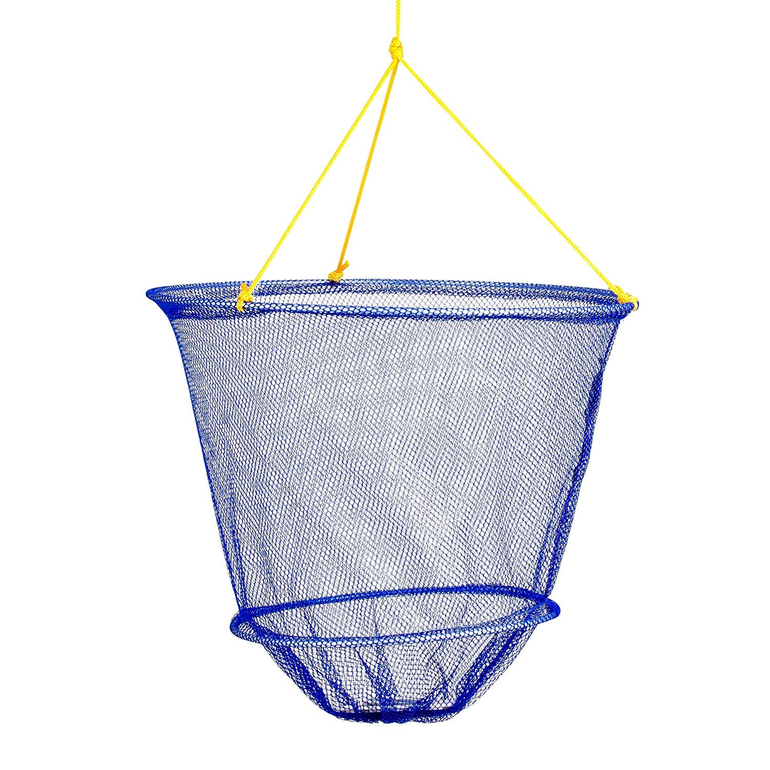 FLADEN Fishing - Set of 2 12in Metal Frame Crab Drop Nets with 10m Line Blue & Green with Spring Clips - For Coastal Shore Rock Pool Crabbing (2 Nets - 1 of each colour)
