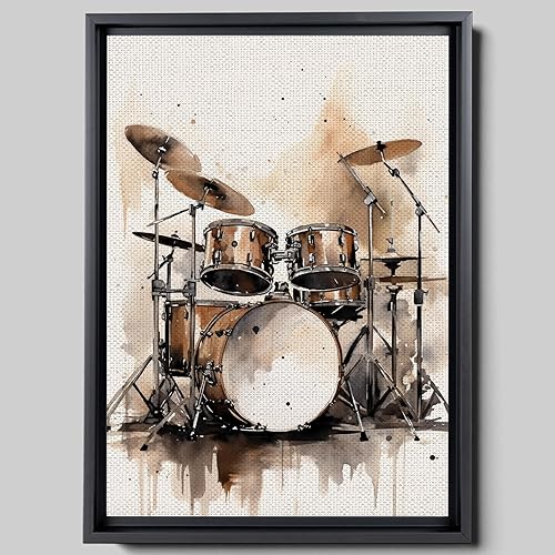 Drummer Canvas Wall Art, Drum Set Watercolor Art Drummer Home Decor Ready to Hang Drummer, Canvas Wall Art Music Studio Art, Modern Art, Print