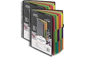 Samsill 2-Pack Deluxe 24-Pocket Spiral Project Folder Organizer: Your Project Management Solution for Enough Projects