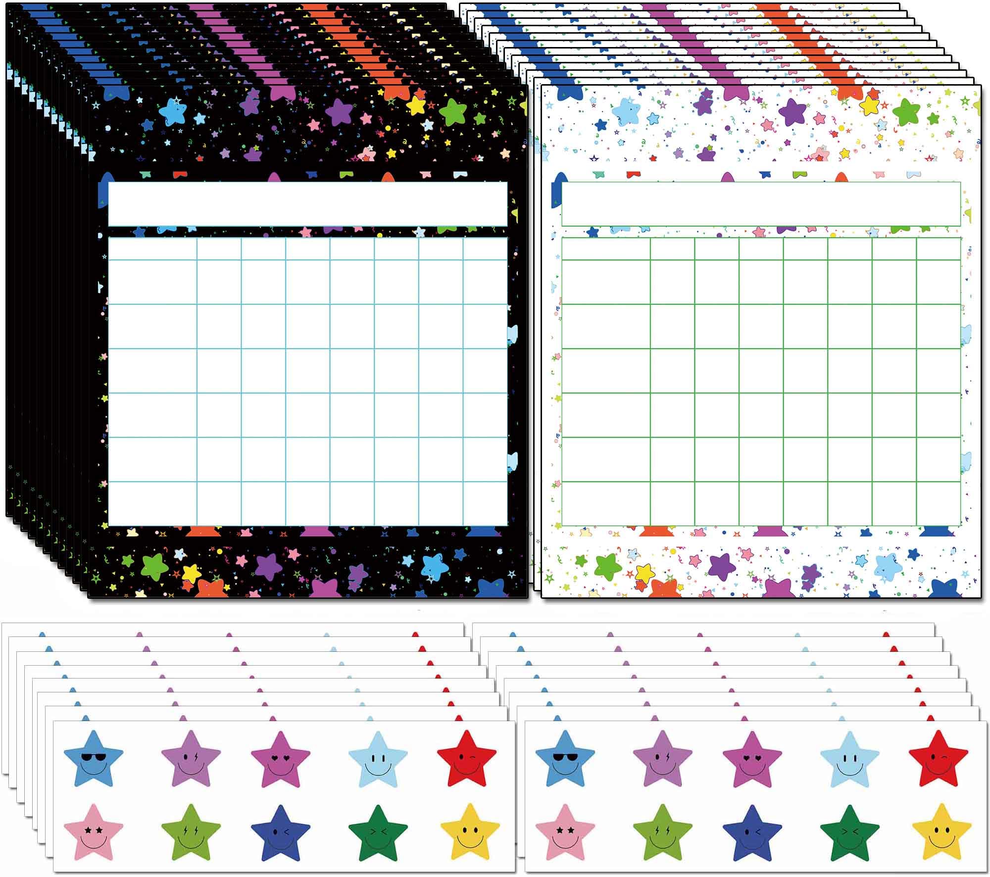 Incentive Reward Chart for Kids: 80 Pack Behavior & Chore Charts with 1800 Star Stickers - Encouraging, Positive Reinforcement for Toddlers to Students, Classroom & Home Use