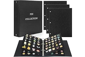 Premium Black Pin Display Board & 280 Pin Storage Binder Album for...