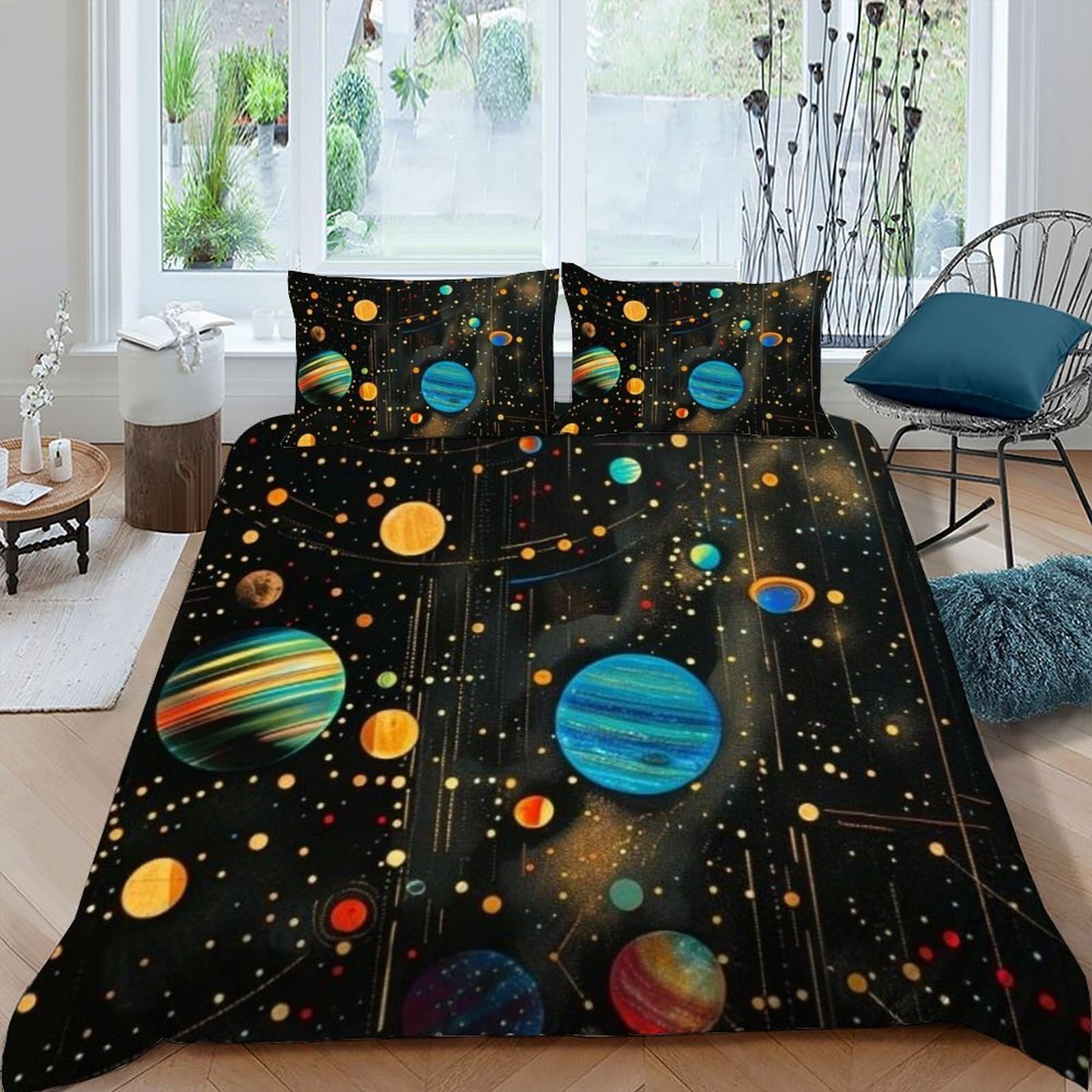 Housse de couette sans repassage fermeture éclair lit king size 3D sport