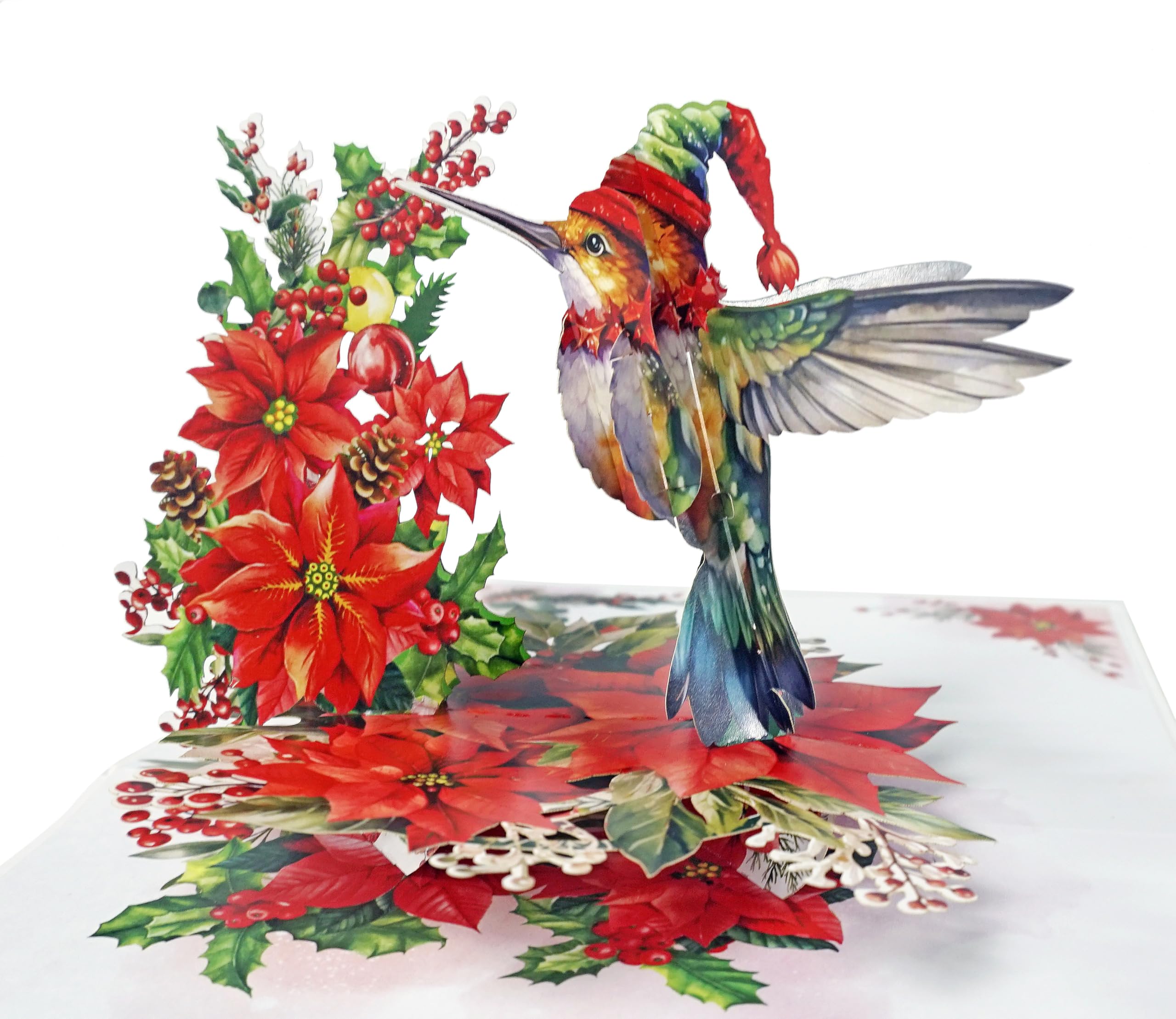 CUTPOPUP Hummingbird Merry Christmas Cards 2025, Pop Up Christmas Cards w Envelope, 3D Xmas Card