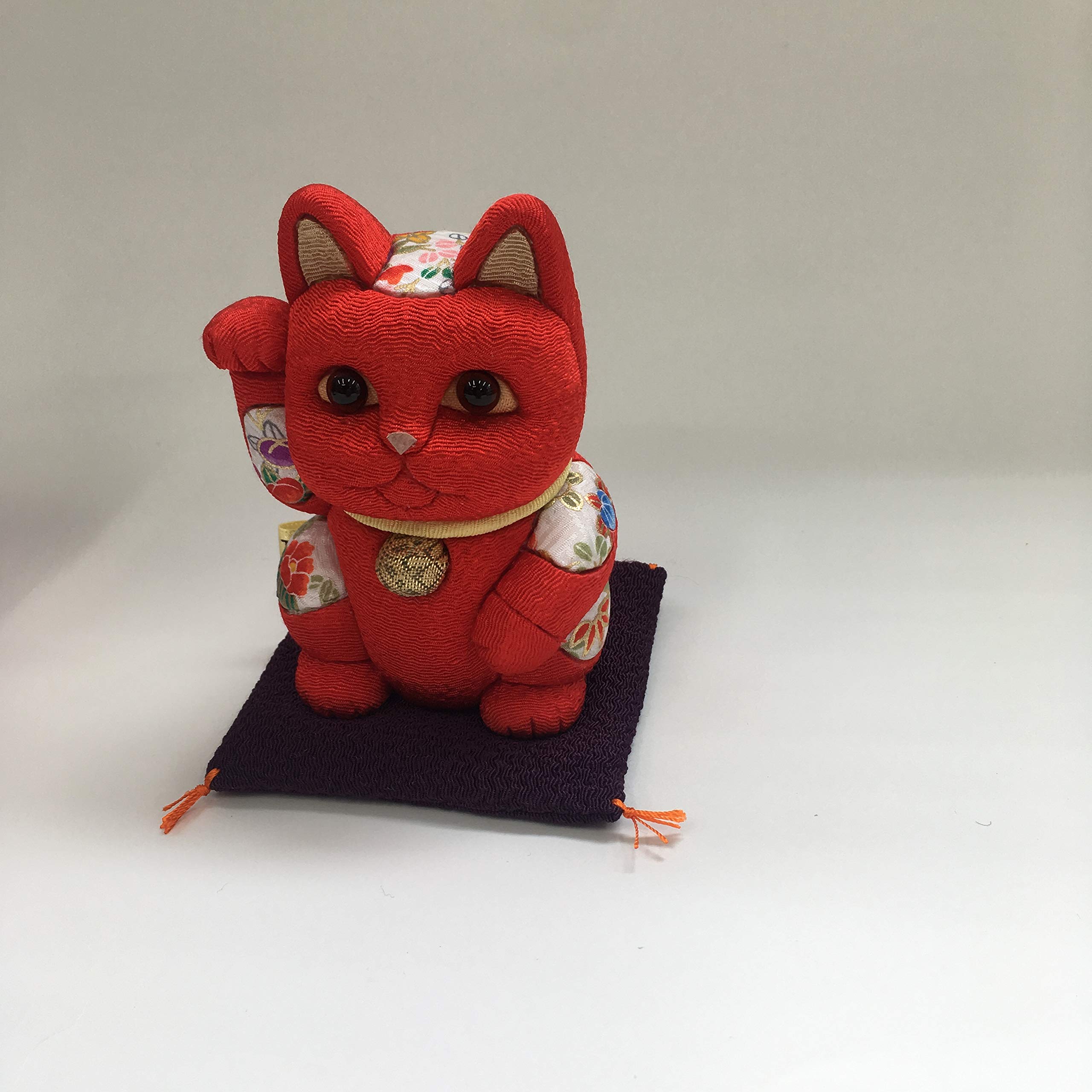柿沼東光作 江戸木目込み人形 招き猫 (小)正絹有職B 柿沼東光作 江戸木目込み人形 招き猫 (小)正絹有職B 柿沼東光の