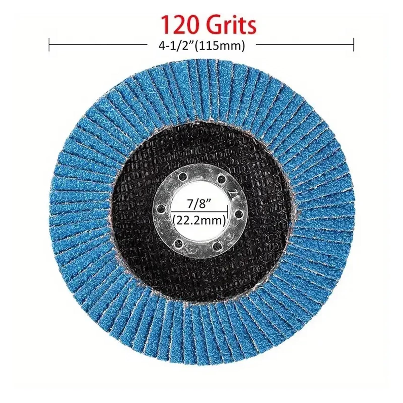 Dischi lamellari da 1 pz. Disco abrasivo lamellare a Grana 40/60/80/120. Mola in zirconio da 4,5 Pollici for Acciaio Inossidabile, lamiera(120 Grits,Z516B)