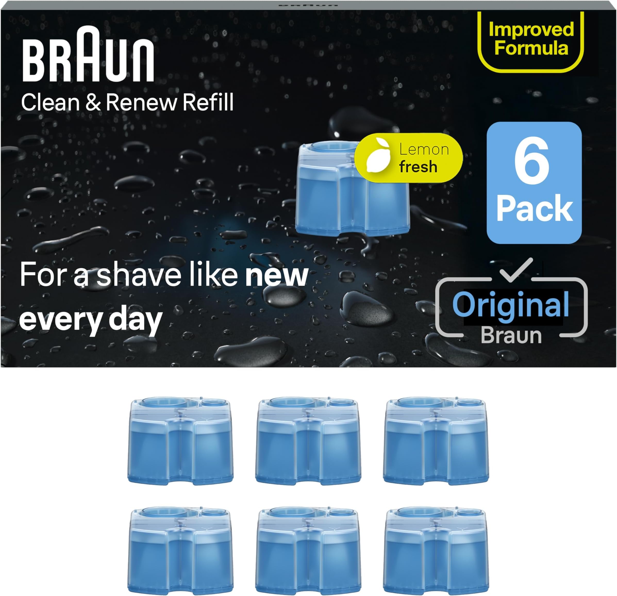 Braun Clean & Renew Refill Cartridges, 6 Count, Pack of 1