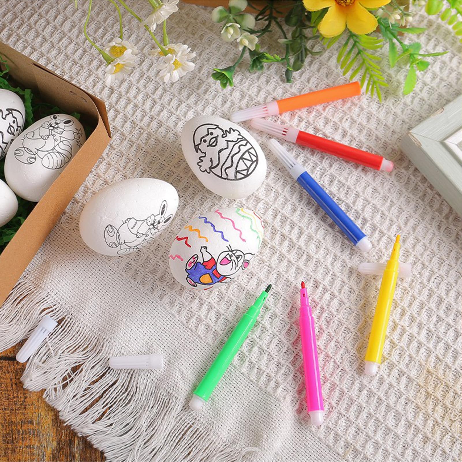 Máquina Para Pintar Huevos De Pascua Con 20 Cascarones Y 8 Rotuladores – Kit Creativo Para Decorar