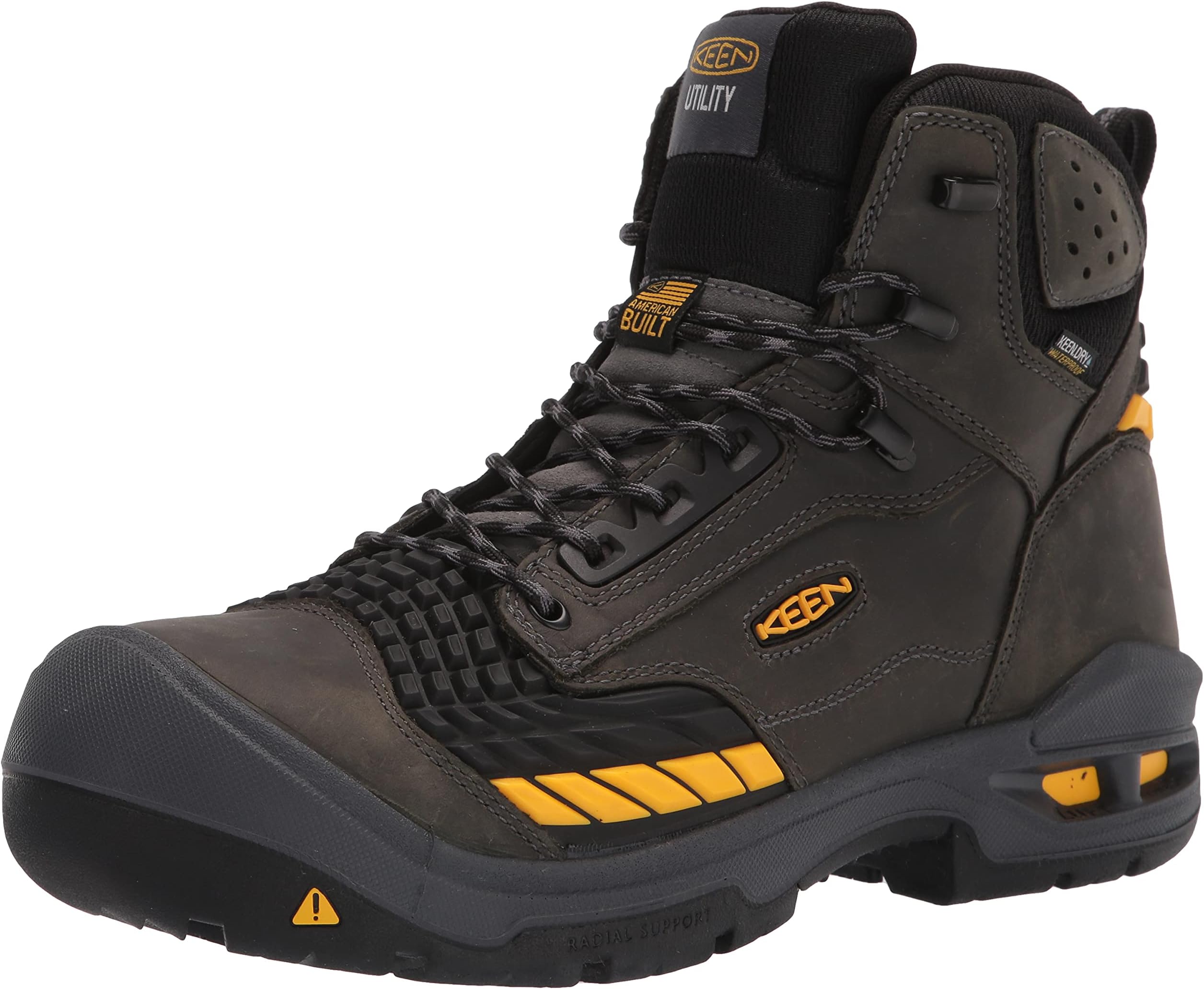 Men's Troy 6 KBF Composite Toe Waterproof Work Boots Construction, Magnet/Black, 9.5 Wide