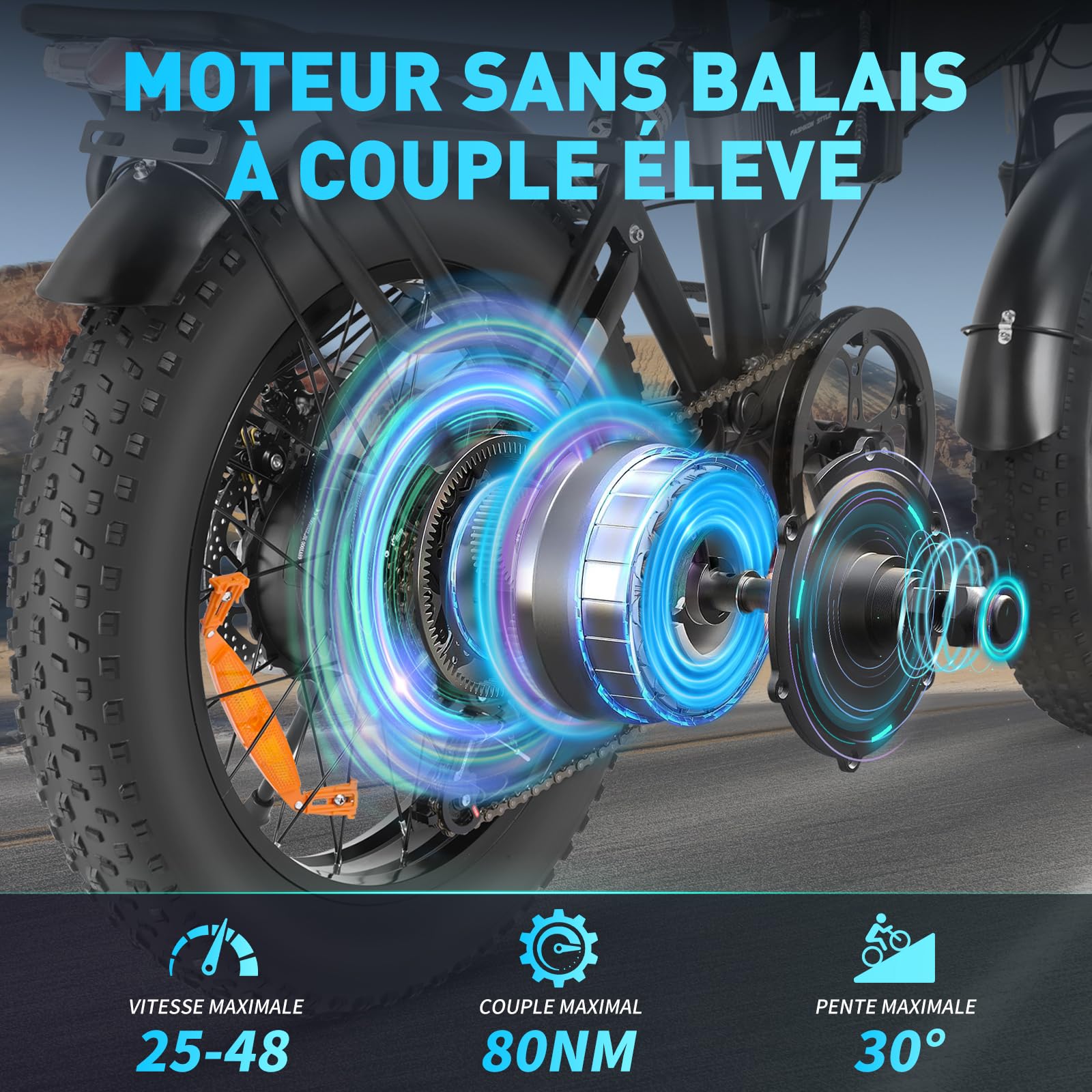 YVY Vélo Électrique Pliable, Autonomie 120km/150km, Batterie Amovible 15/23Ah, 20" Fat Bike Électrique, VTC 7 Vitesses, E-Bike Double Suspension, Double Disque, Écran LCD