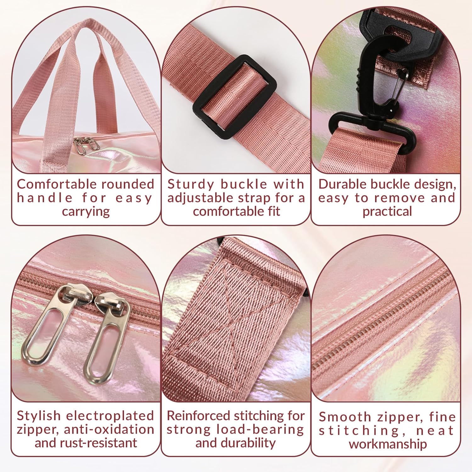 Personalized Sports Duffel Bag, Custom Embroidered Gym Bag with Name or Logo, Large Travel Weekender Overnight Bag for Women and Girls, Dance Fitness Tote for Sports or Travel (Black)