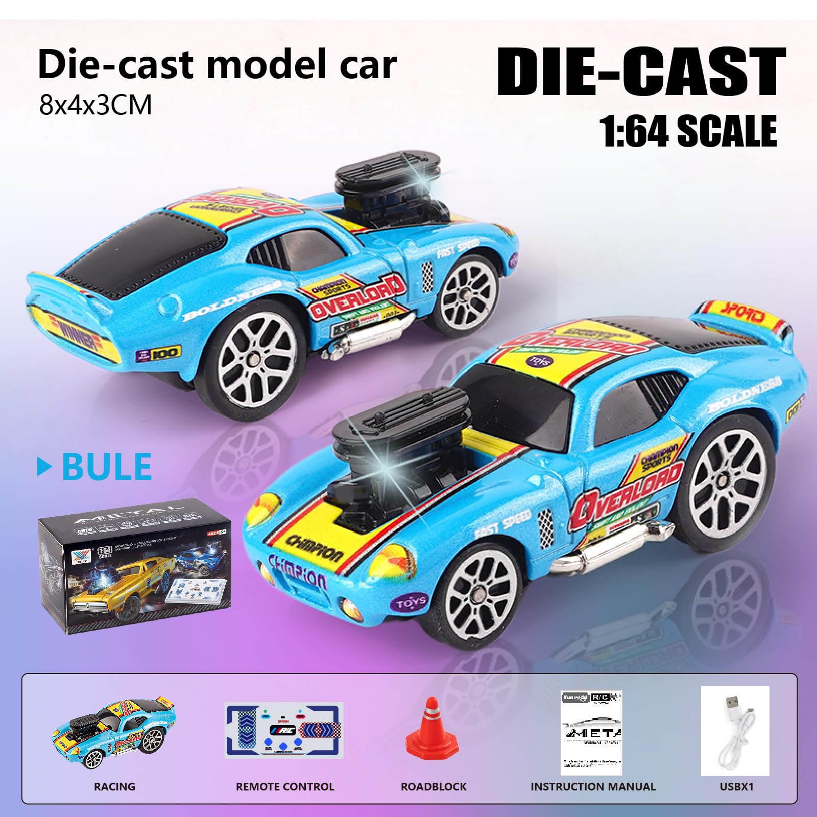 funnykid Mini Drift RC Cars, Remote Control Cars Gift Set Toys for 3 4 5 6 7 8 9 10 Year Old Boys, Alloy Body, 3 Speed - Image 2