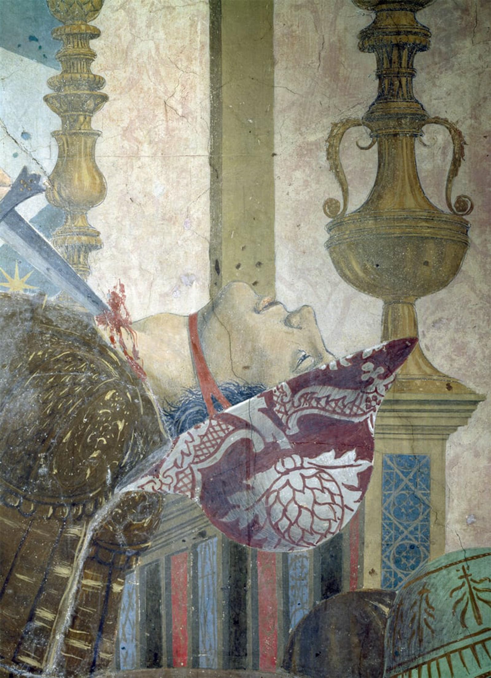 POSTERIIk Famous Print Pop Art Wall Art Graffiti Detail of a Man Having His Throat Cut by Piero Della Francesca Art Prints for Home Decor 60x90cm