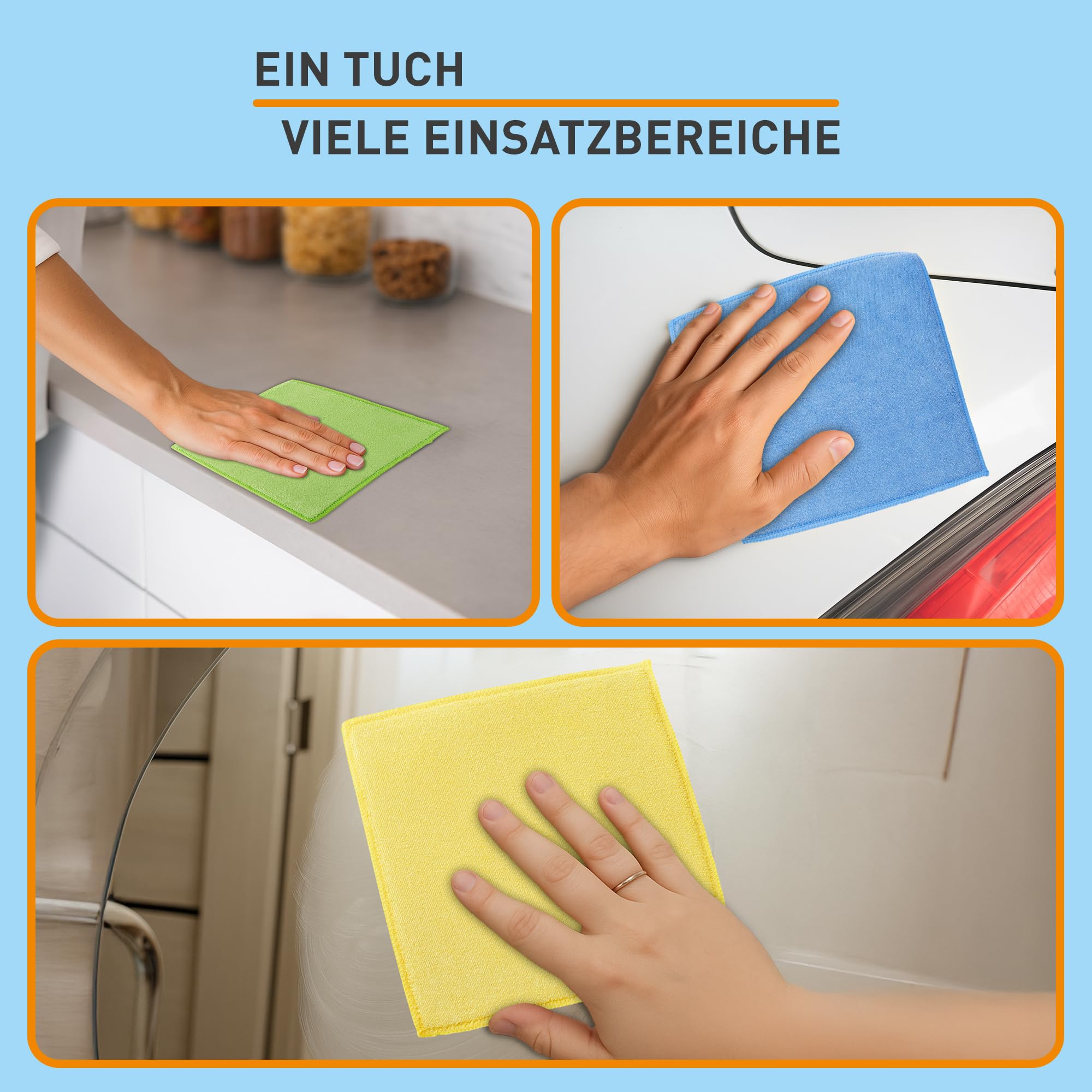 culiclean Spüllappen waschbar – extrem saugfähig, blau, 40 Stück | Spültücher Küche, Schwammtücher, Putzlappen, 23x23cm, 60°C waschbar, trocknergeeignet, schnell trocknend, geruchsfrei