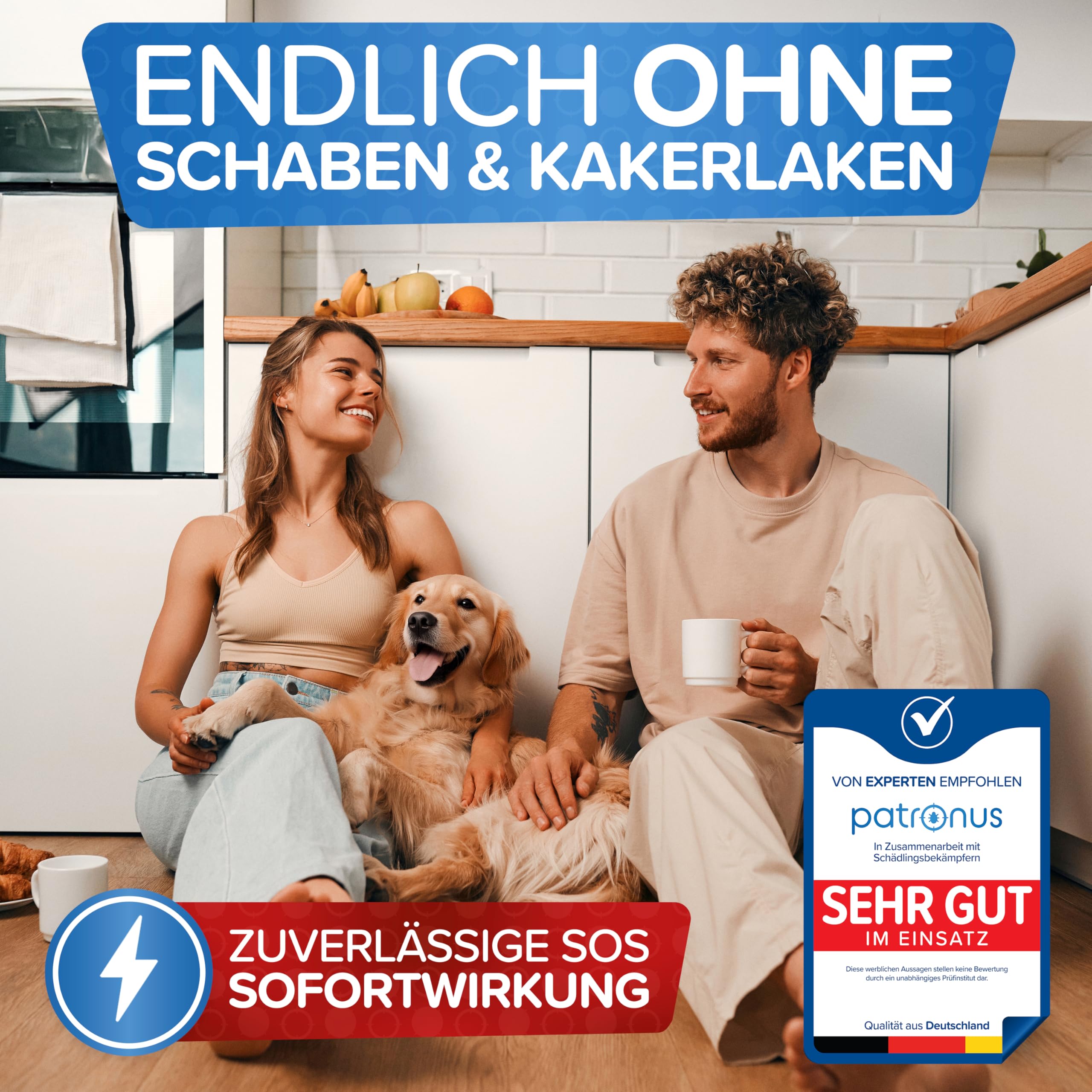 Patronus Schaben Power Fogger mit maximaler Sofortwirkung [2x 150 ml] | effektiver Vernebler zur Abwehr von Schaben & Kakerlaken, ideal für kleine Schaben-Verstecke - aus deutscher Produktion