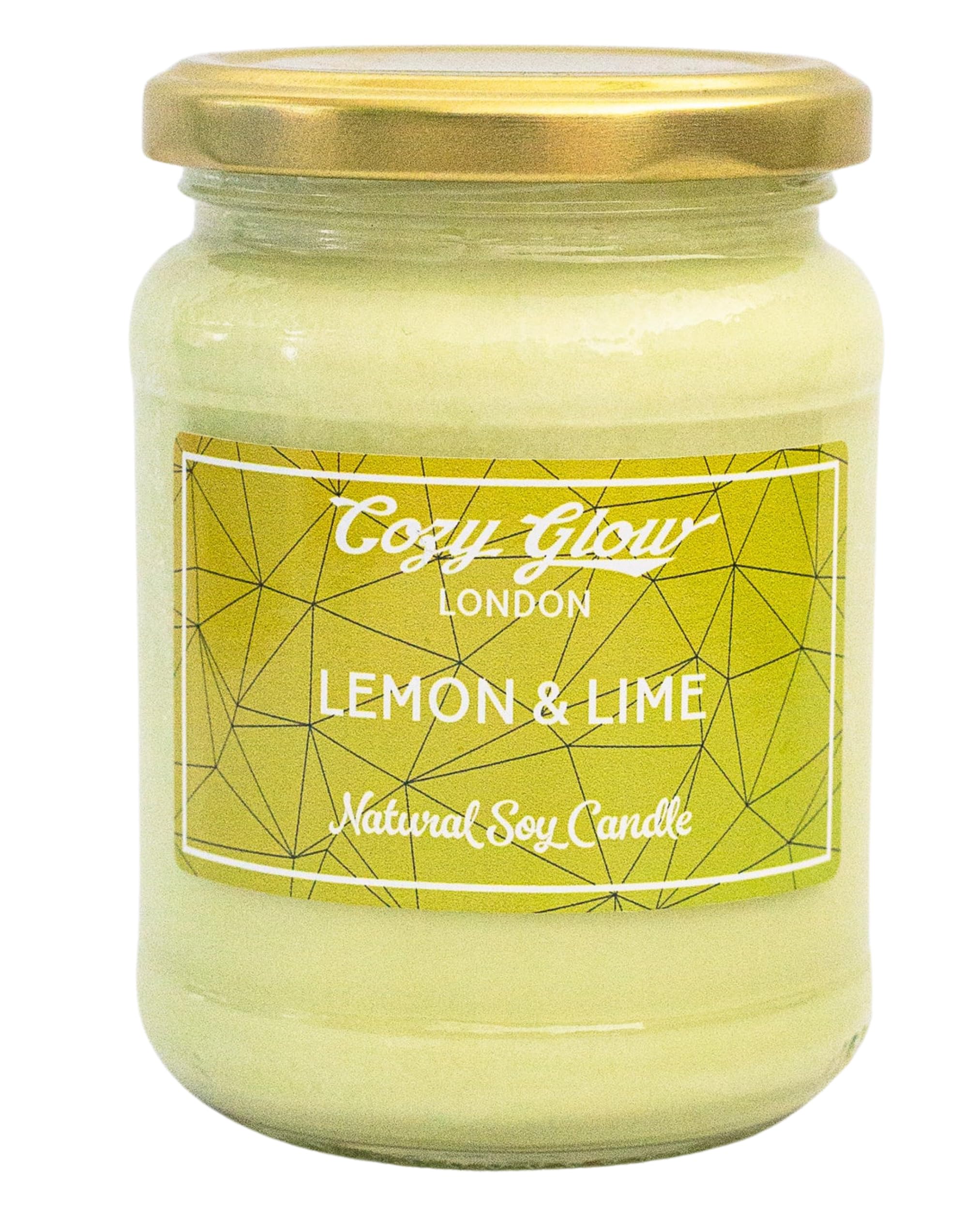 Cozy Glow Lemon & Lime Soy Candle | Zesty Citrus with Sicilian Lemon and Tangy Lime | Long Burn Time 80 Hour Burn