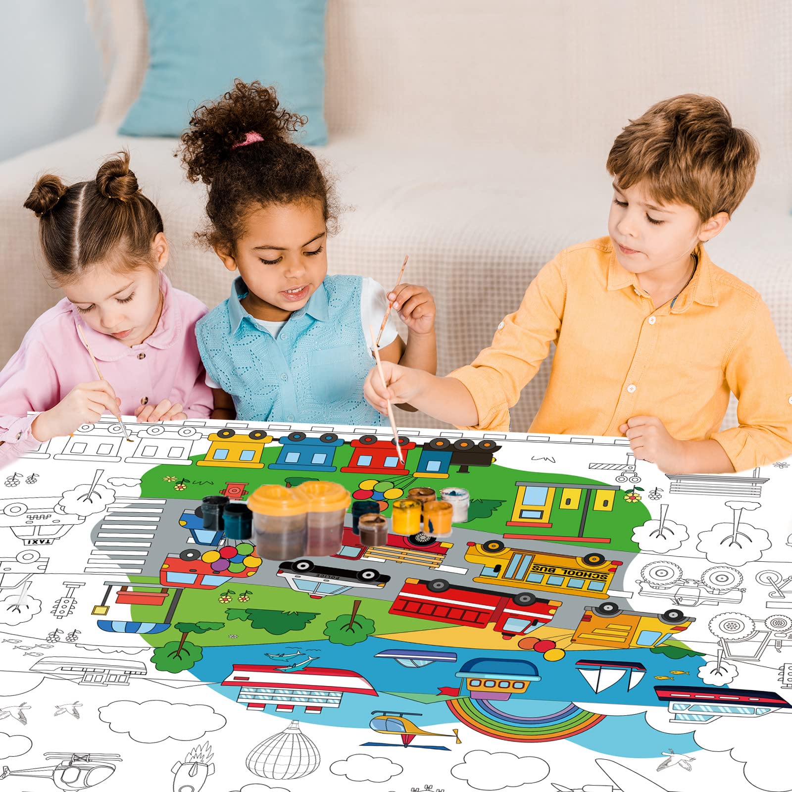 Snapklik.com : Transportation Coloring Poster For Kids Giant Coloring ...