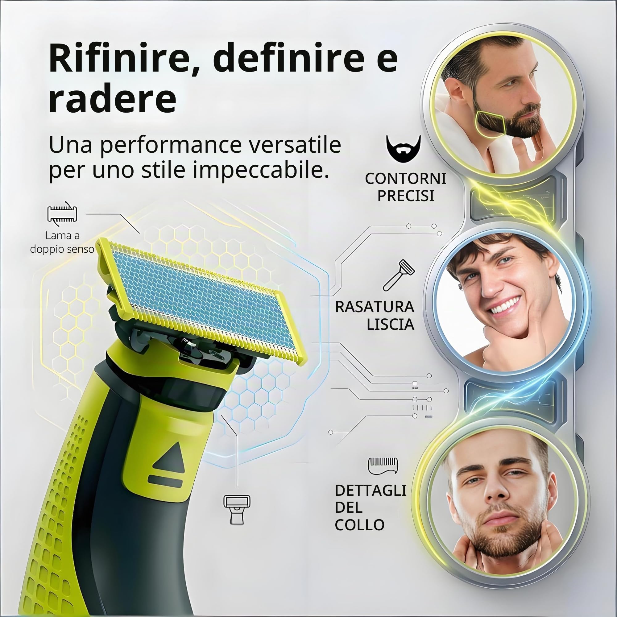 2/3/4/6 lame di ricambio in acciaio inox compatibili con tutti i modelli OneBlade - Lame antiattrito (4)