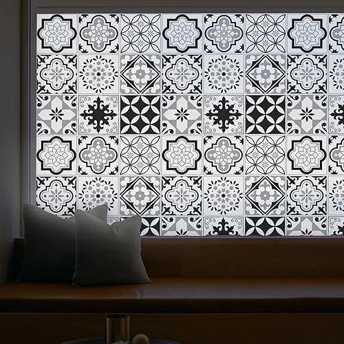 Miniatura 8 de DKTIE Talavera - Película esmerilada de doble cara para vitrales con herramientas de instalación, esmerilado de doble cara y adherencia estática (R,