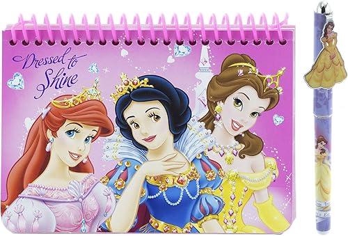 Disney Princess Libro de autógrafos con bolígrafo, rosa, 5.8 x 4.0 pulgadas, 1 libro para niños, lectura, tema de princesa