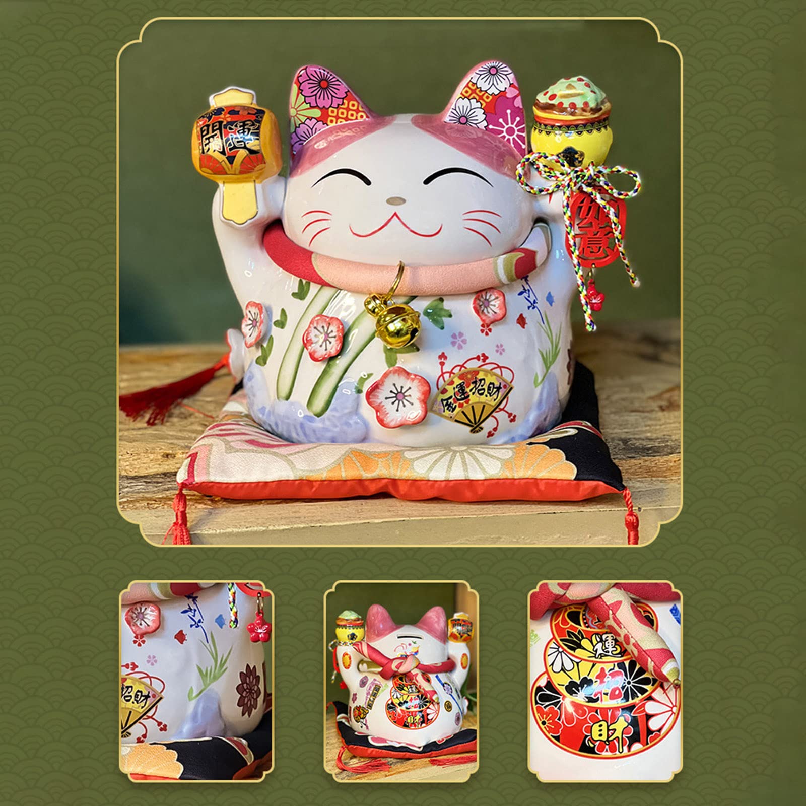 Amazon.co.jp: 中国風の貯金箱、招き猫の貯金箱、風水レッドセラミック貯金箱、コインマネーボックス、セラミック貯金箱、クリスマス/誕生日ギフト  : おもちゃ 貯金箱 インテリア 招き猫の貯金箱、かわいい招き猫のコインバンク、中国の風水セラミック貯金箱 コイン ...