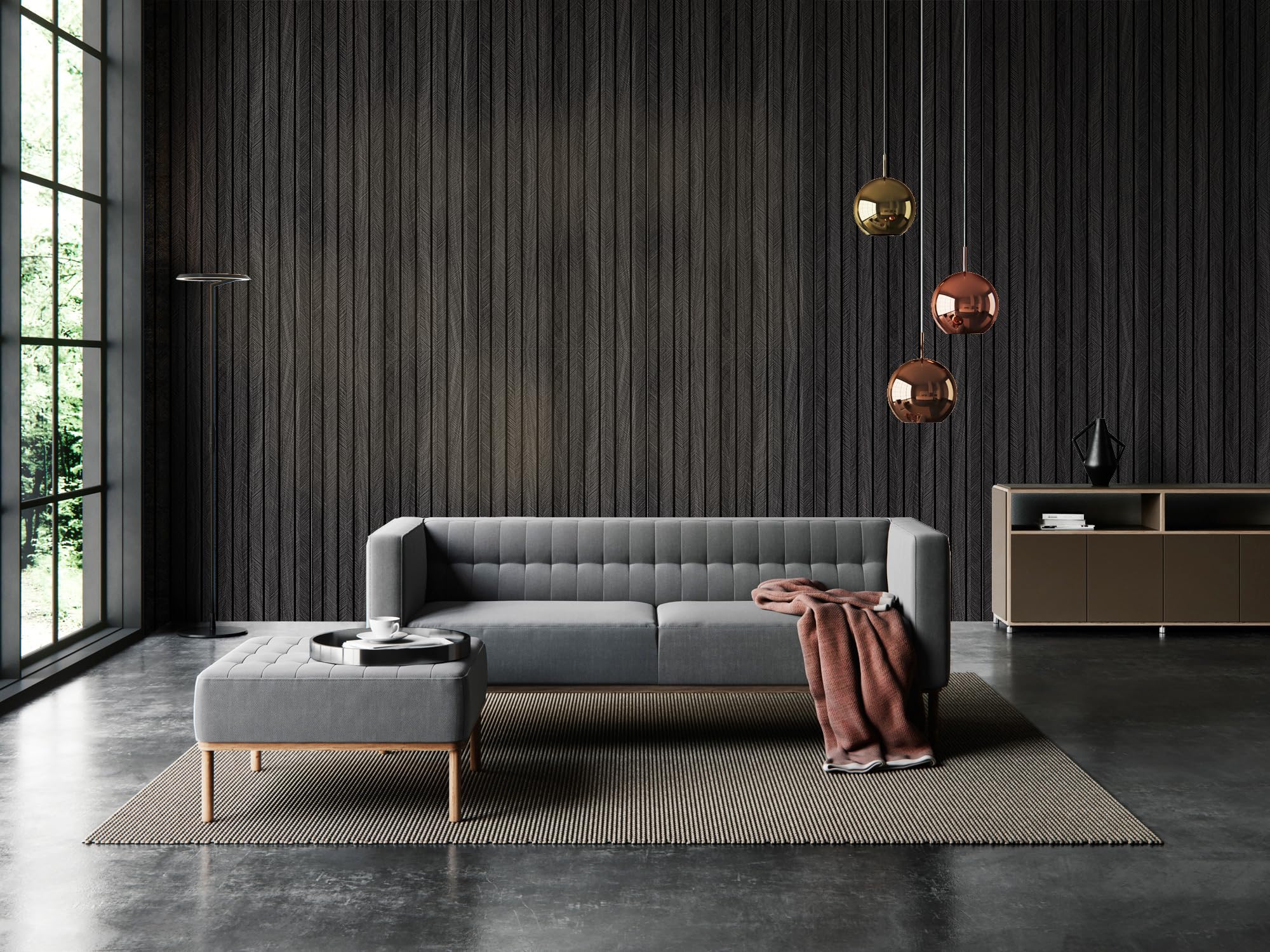WaveSpace Paneles de pared de listones de madera 3D para despegar y pegar