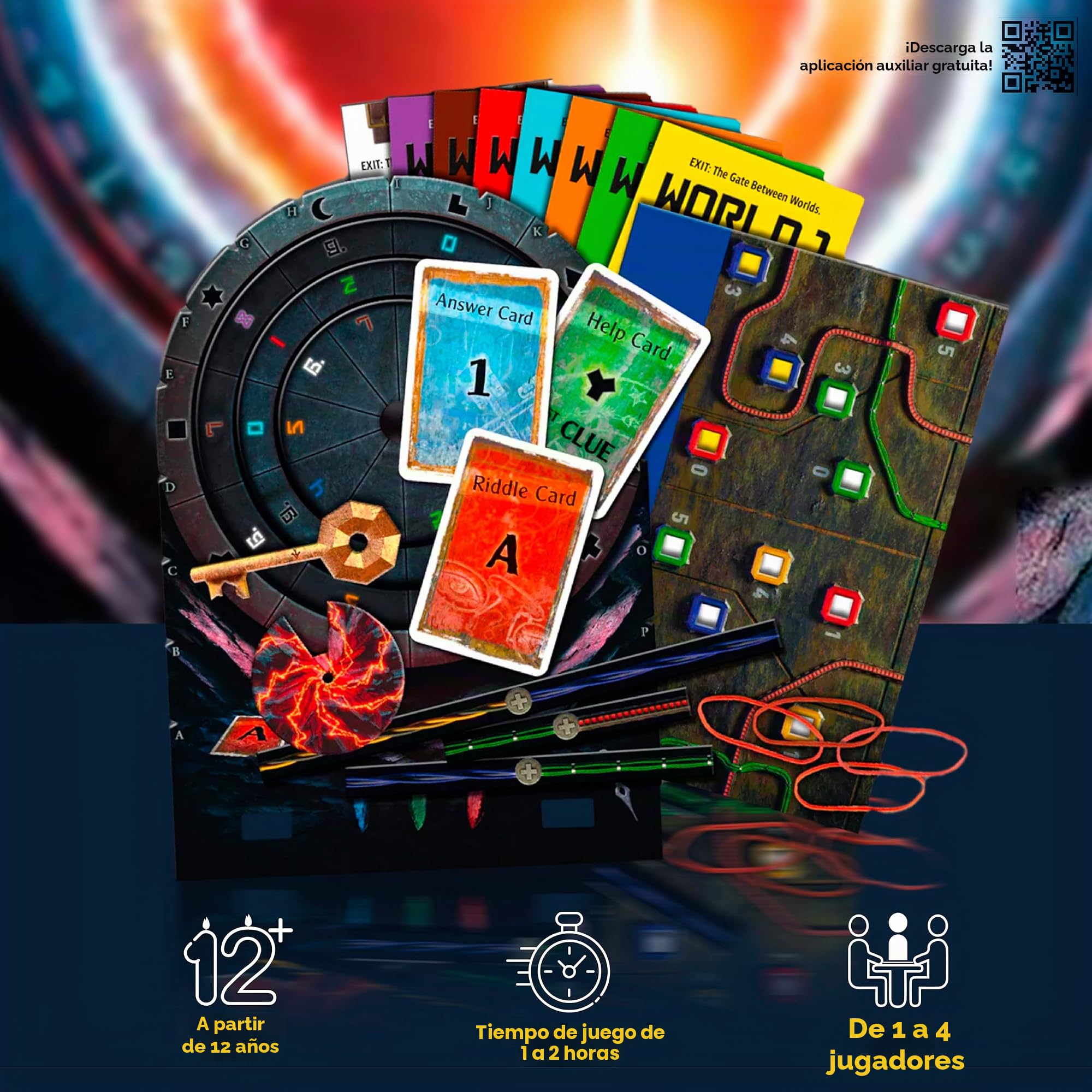 Thames & Kosmos - Exit: The Gate Between Worlds - Level: 3/5 - Unique Escape Room Game - 1-4 Players - Puzzle Solving Strategy Board Games for Adults & Kids, Ages 10+ - 692879