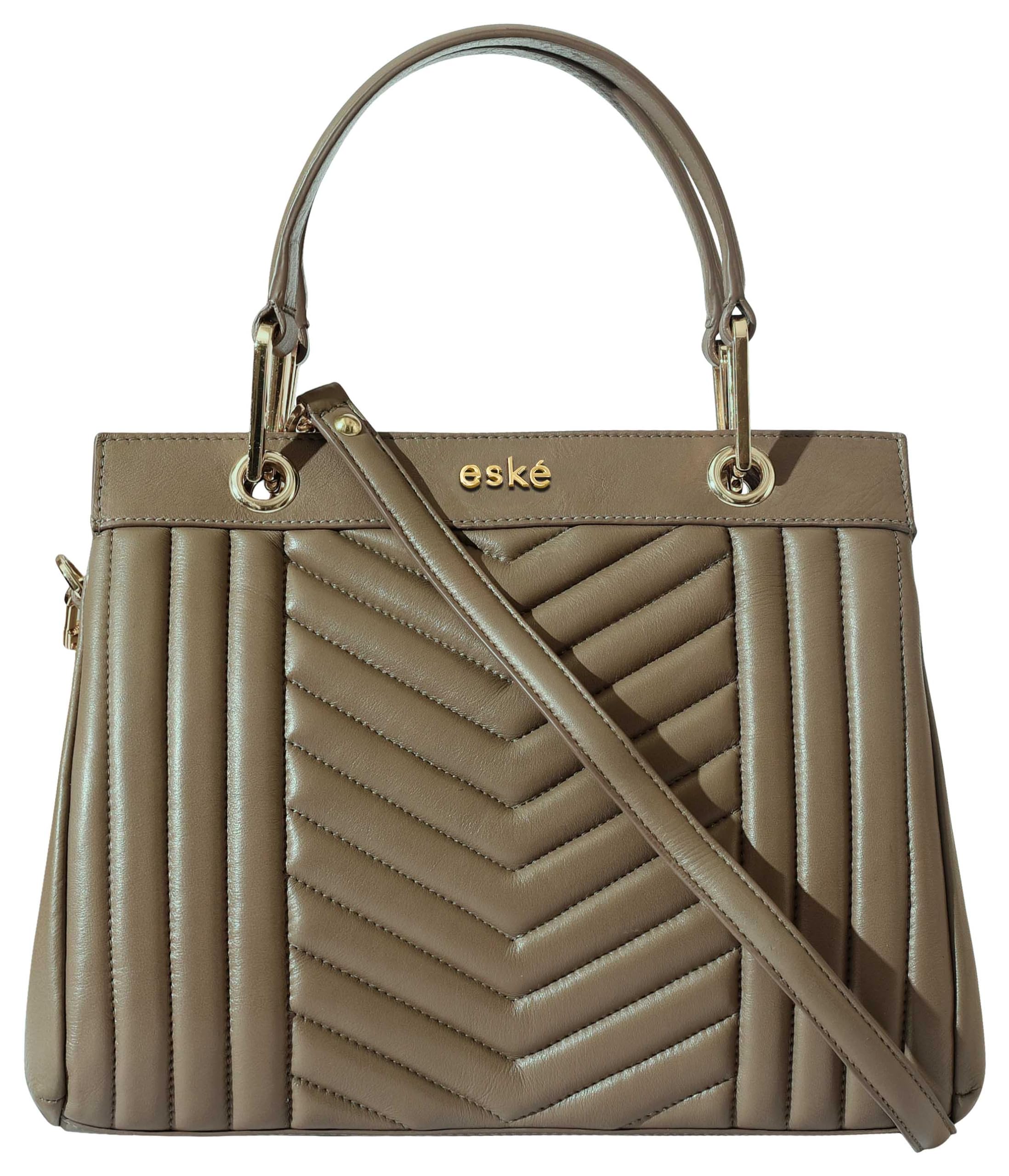 eske Nixie- Genuine Leather Handbag - Spacious Compartments - Work and Travel Bag - Durable - Water Resistant - Adjustable Strap - Detachable Adjustable shoulder strap (Light Taupe) (B0BDZP5Q88) Amazon Price History, Amazon Price Tracker