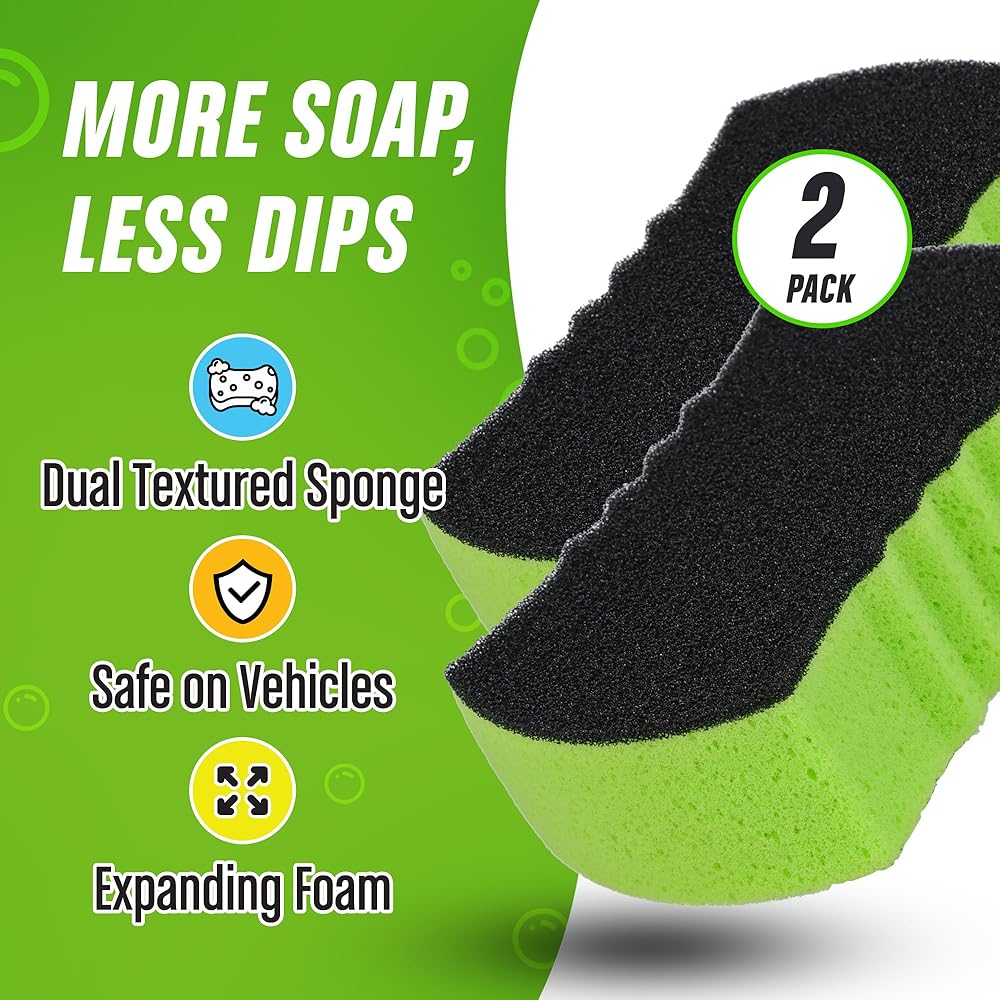 Grip Clean 2-Pack Car Wash Sponge for Scratch-Free Cleaning view 7