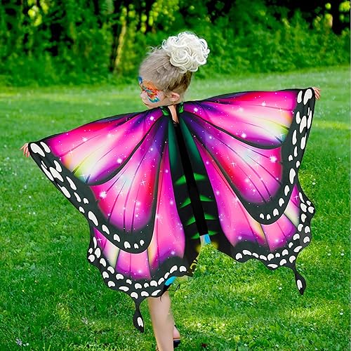 Miniatura 2 de Alas de mariposa para niñas, disfraz de mariposa para fiesta de Halloween, alas de hadas con máscara y diadema de antenas