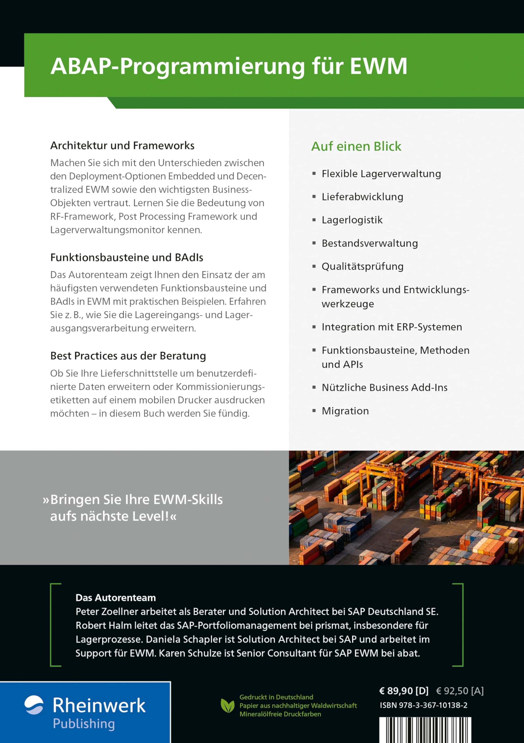 EWM mit SAP S/4HANA – Architektur und Programmierung: Kundeneigene Erweiterungen für Embedded und Decentralized EWM (SAP PRESS)