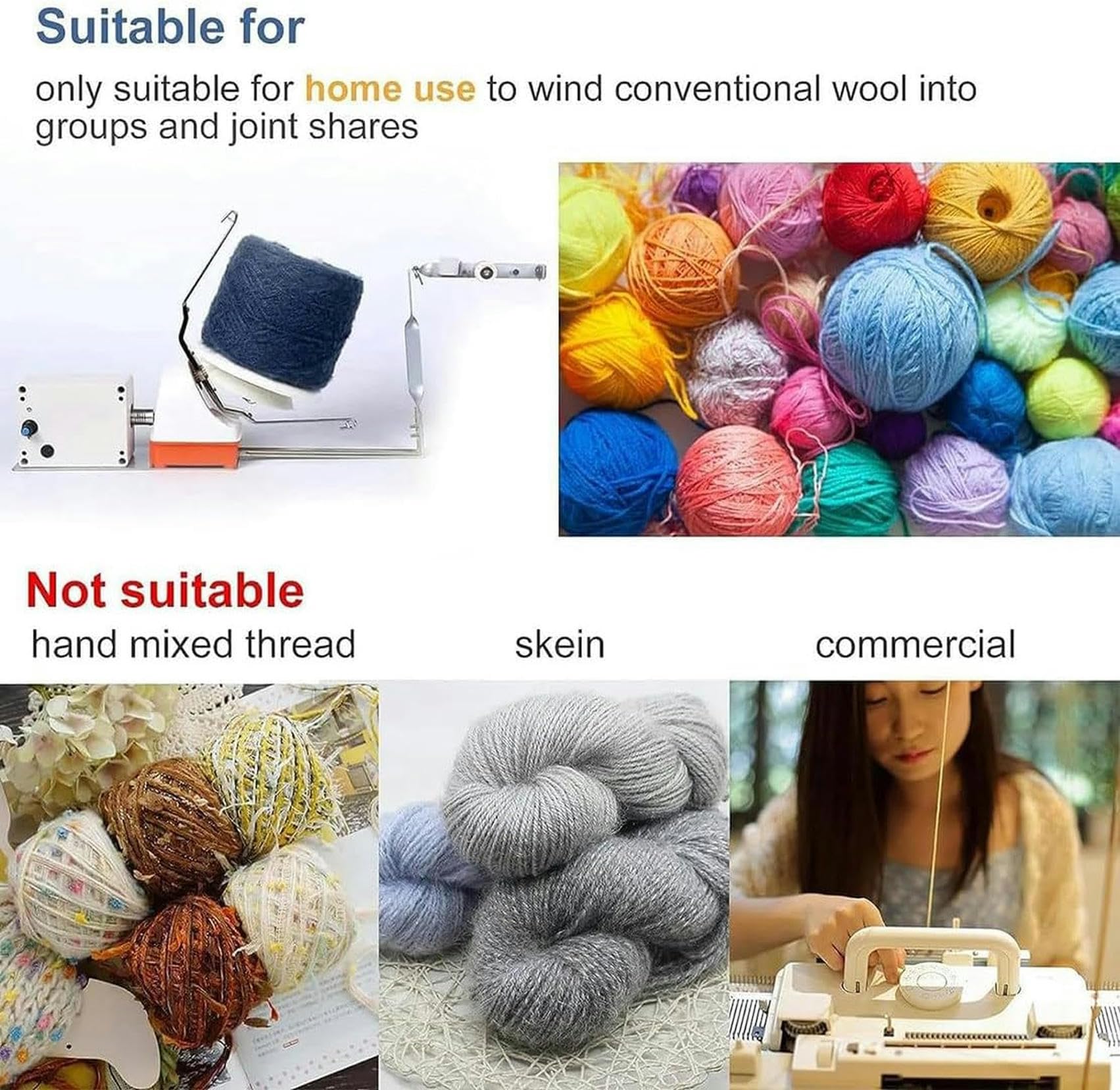 Envernador De Bola De Hilo Eléctrico, Máquina De Hilo Rápido De La Máquina De Tambor Eléctrica, Máquina De Torsión De Lana Doméstica, Hilo Metálico Fácilmente De Viento, Lana, Nylon, Rápido Incluso