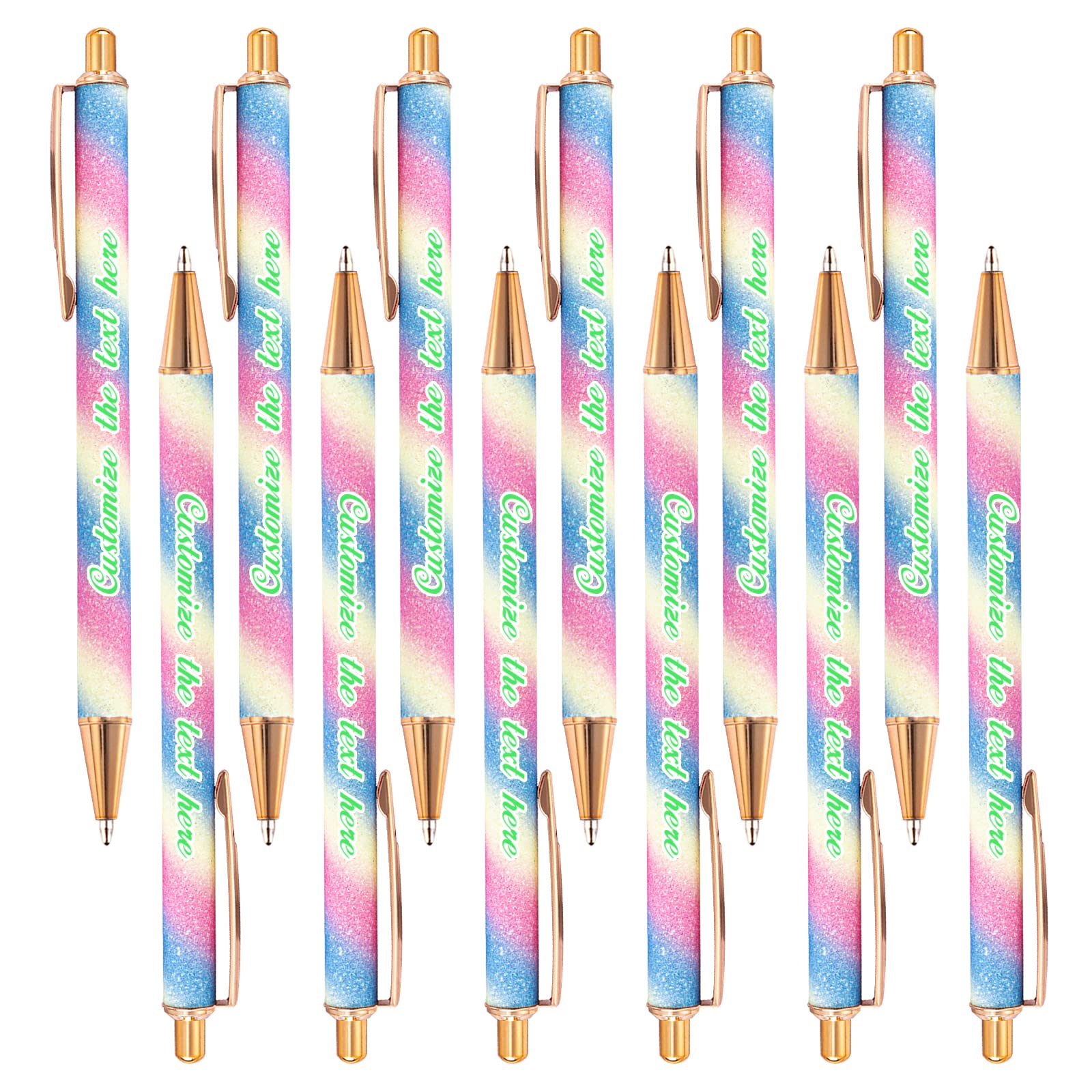 Personalized Ballpoint Pens with Name - Custom Ballpoint Pen for Girls - Black Ink Pen - Comfortable Touch - Cute Glitter Pen for Graduation, Birthday, Christmas - Pretty Journaling Pen - 96PCS