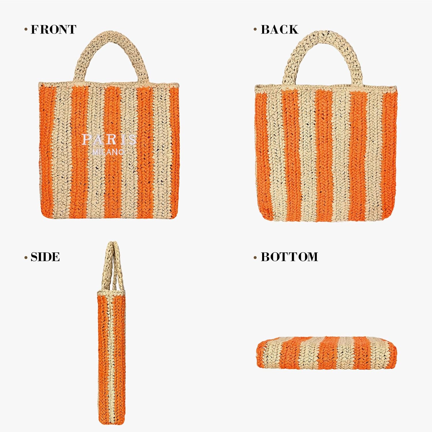 Straw Beach Bag for Women Summer Woven Tote Bag Packable Straw Purses and Handbags for Vacation Holiday - Image 7