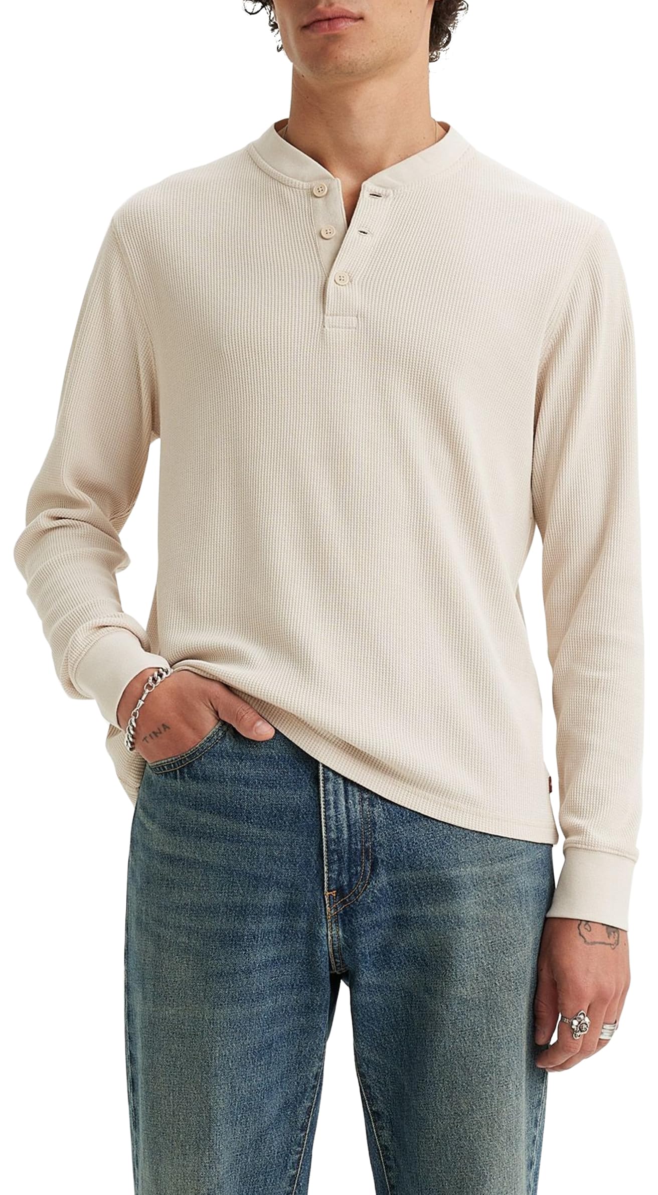 Levi's Long-Sleeve Thermal 3-Button Henley Camicia Uomo