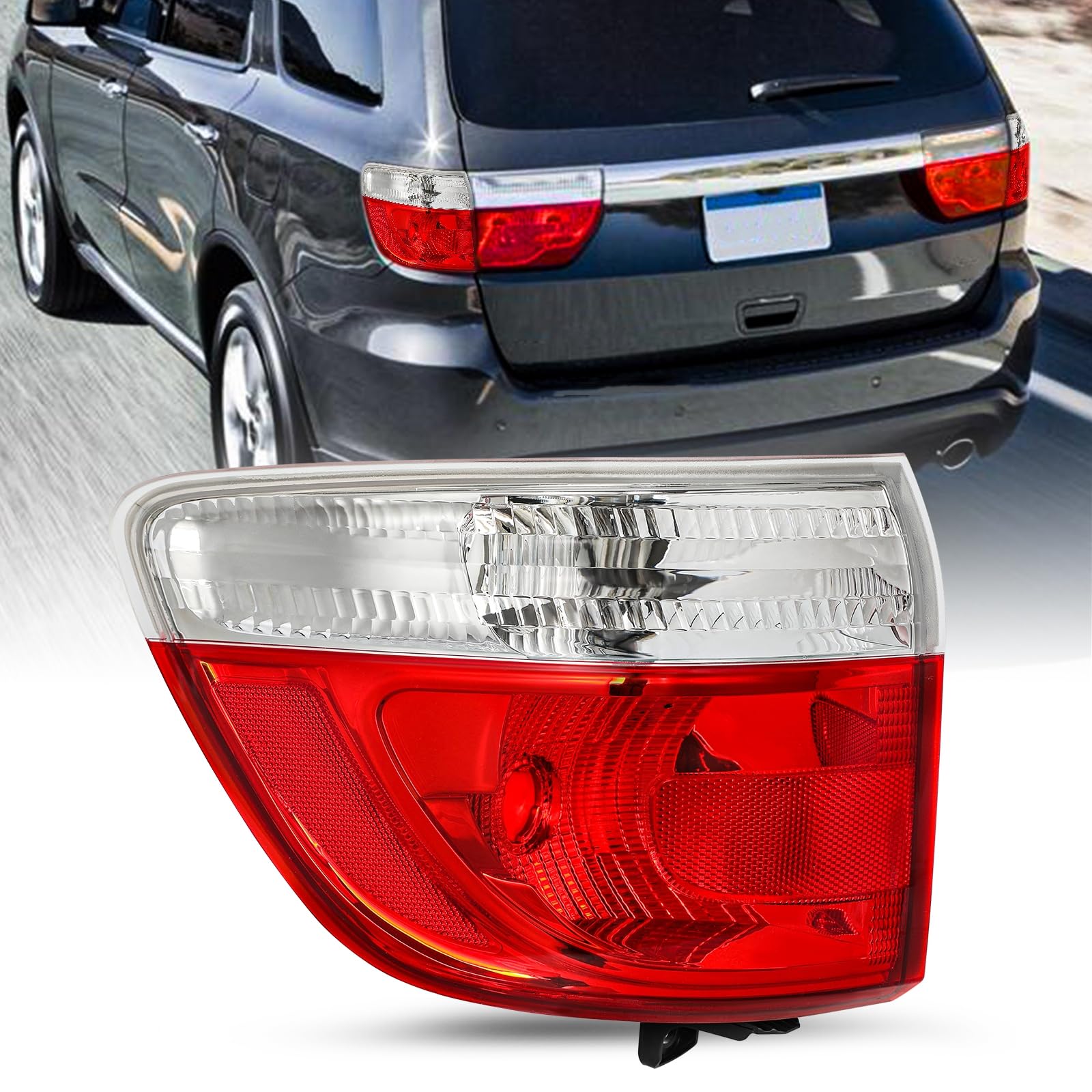 SOCKIR Tail Light Assembly Replacement for 2011-2013 Dodge Durango[Halogen Models], 2011 2012 2013 Dodge Durango OE Rear Tail Lamp Left Side