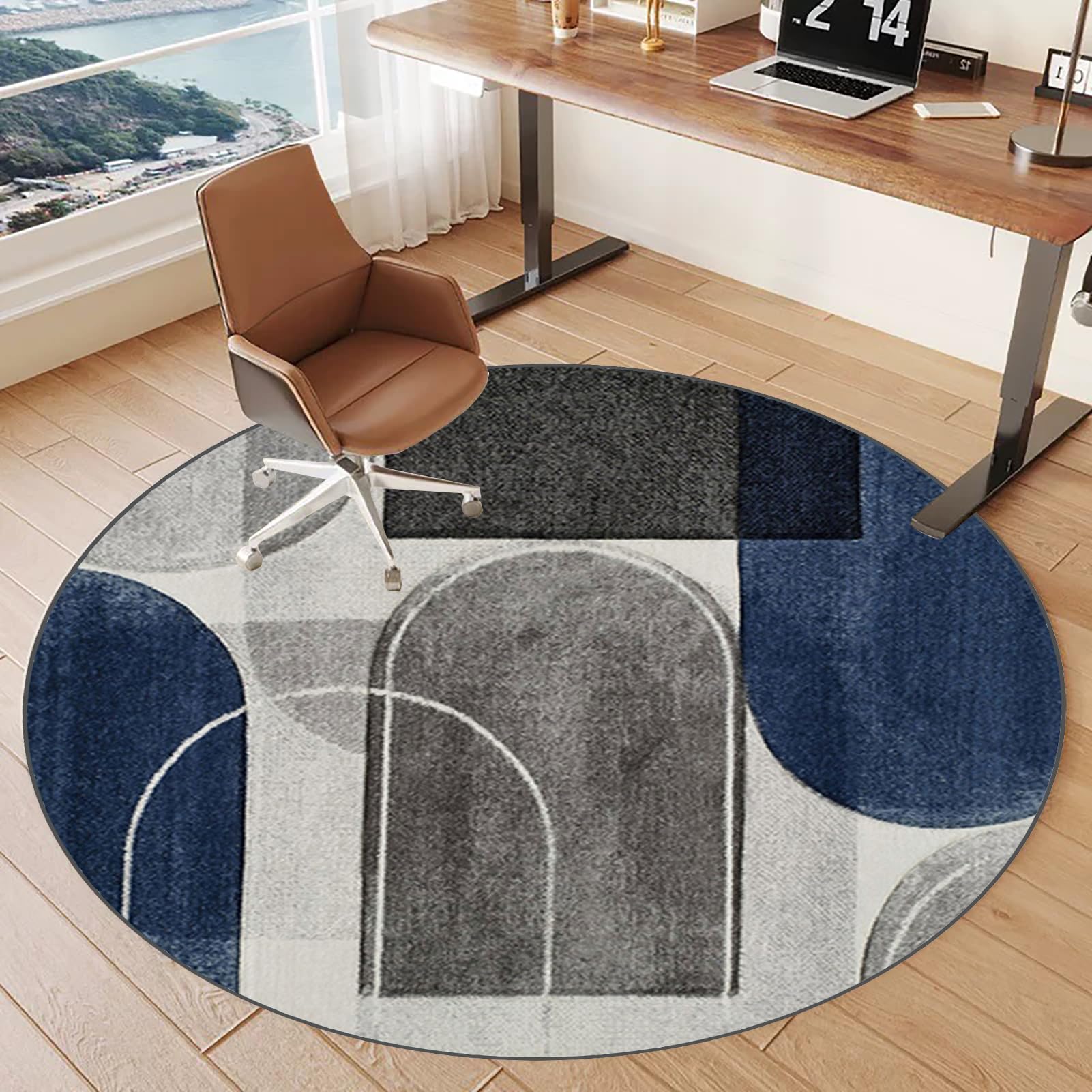 Office Chair Mat for Hardwood Floor, Gaming Chair Mat for carpet floors, Desk Chair Mat, Round Multi-Purpose Floor Protector for Rolling Chair Non Slip Carpet Protection Mat Anti-scratch 140 cm
