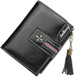 YueJin Womens Wallet With Zipper Pocket Leather Small Wallet for Women RFID Blocking Credit Card Holder Wallet with Mutil Card Slots & 2 SD Card Slots (Black) (WW-0812)
