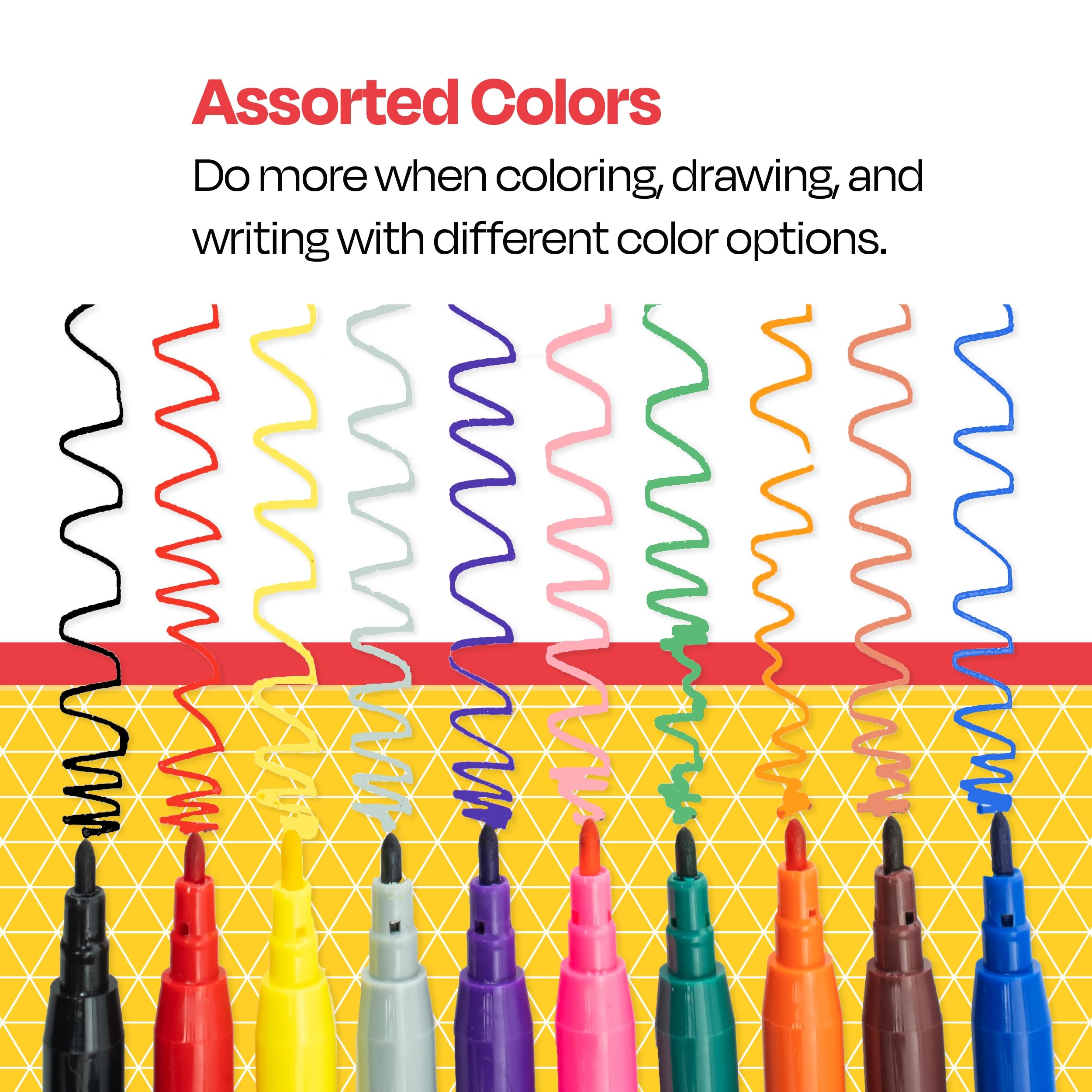 School Smart Conical and Fineline Watercolour Combo Marker Pack - Pack of 192 - Assorted Colours