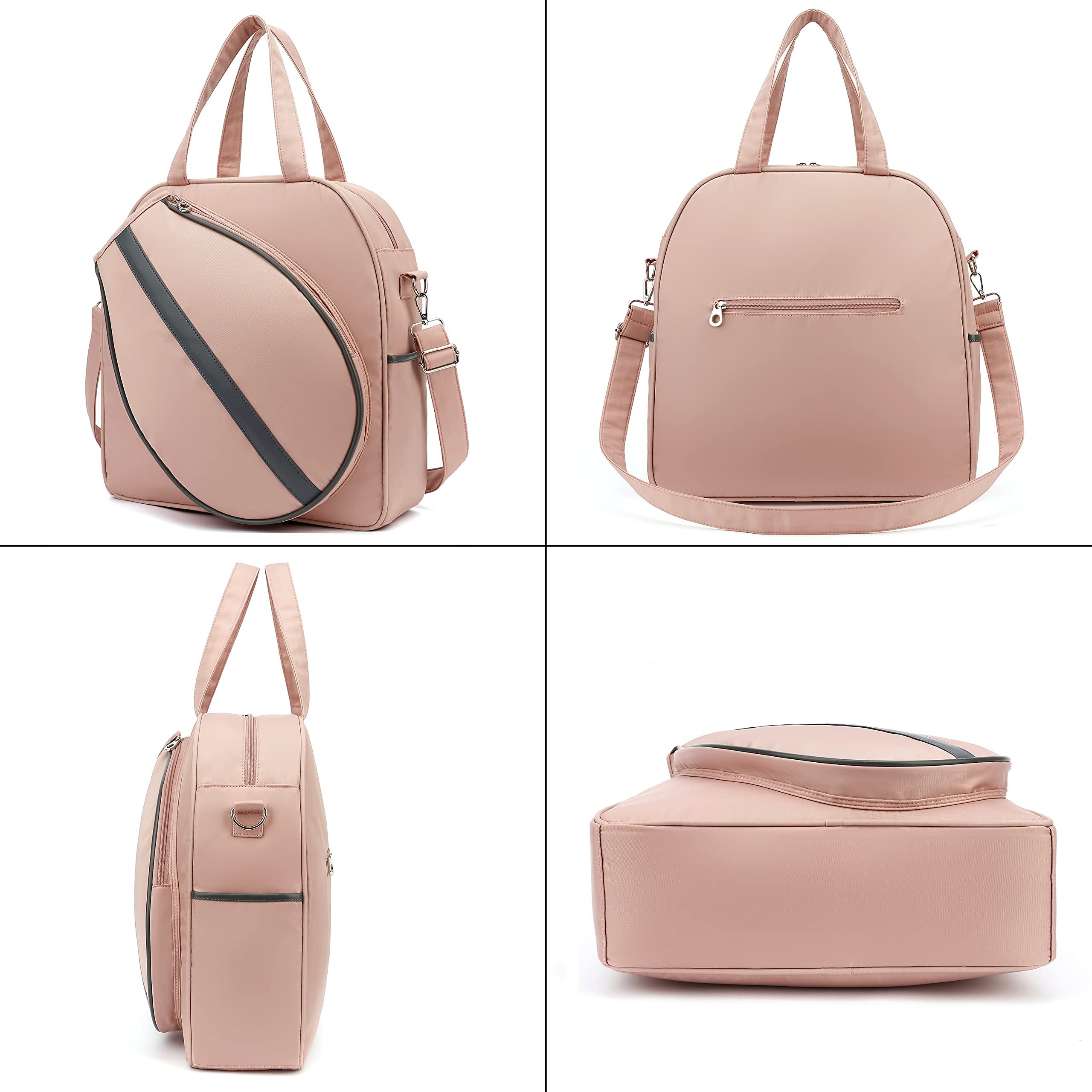 HyRaM Borsa a Tracolla da Tennis da Donna, Grande, Resistente all'Acqua, per Racchette da Tennis, Pickleball e Badminton (Rosa)