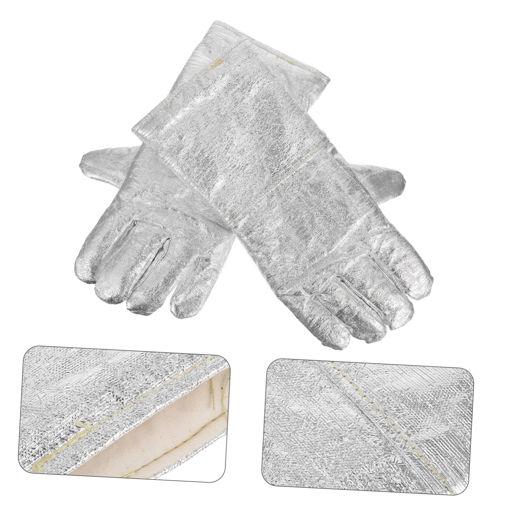 Guantes de Soldadura Resistentes al Calor Aluminio Guantes Industriales para Fundición y Manejo Químico Protección Térmica Flexible y Ligera para Trabajo Hornos y Calderas