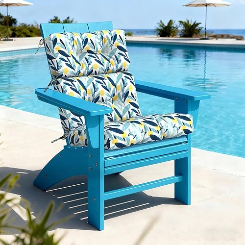 Miniatura 2 de LVTXIII Paquete de 2 cojines de respaldo alto para exteriores, 22 pulgadas de ancho x 20 pulgadas de profundidad, cojines para asiento y respaldo